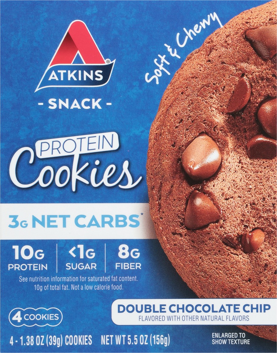 slide 2 of 9, Atkins Snack Protein Cookie Double Chocolate Chip, 4 ct