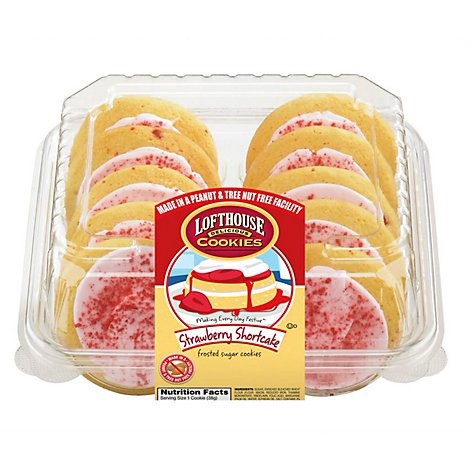 slide 1 of 1, Lofthouse Strawberry Shortcake Frosted Sugar Cookies, 10 ct