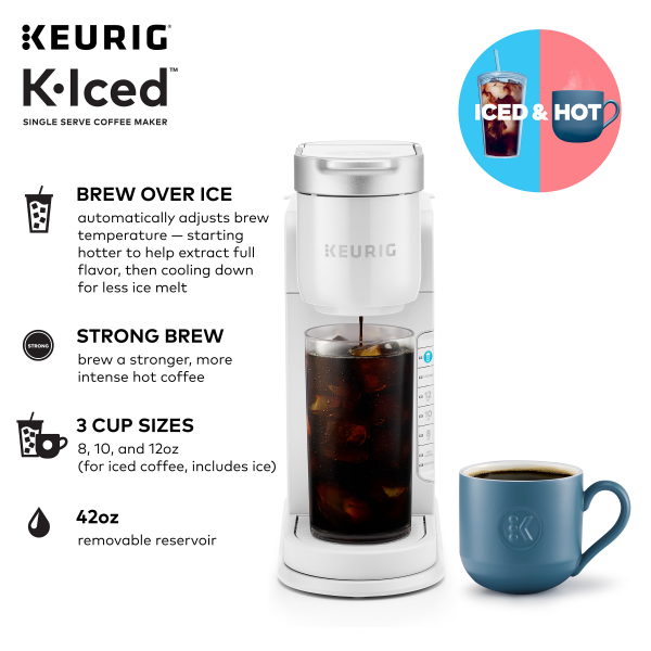 slide 20 of 29, Keurig K-Iced Brewer White, 1 ct