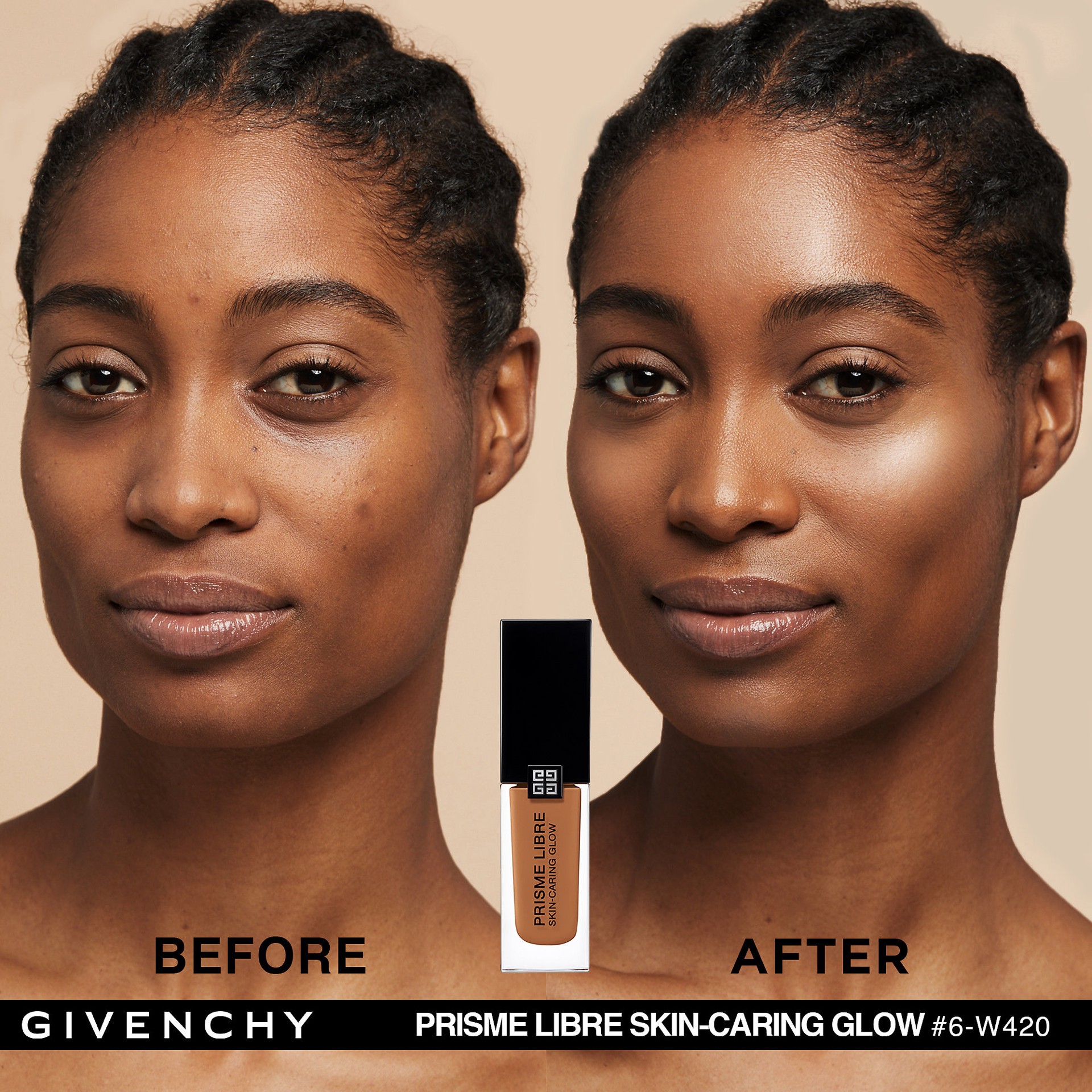 slide 7 of 7, Givenchy Prisme Libre Skin-Caring Glow Foundation 6-W420, 1.01 oz/ 30 ml