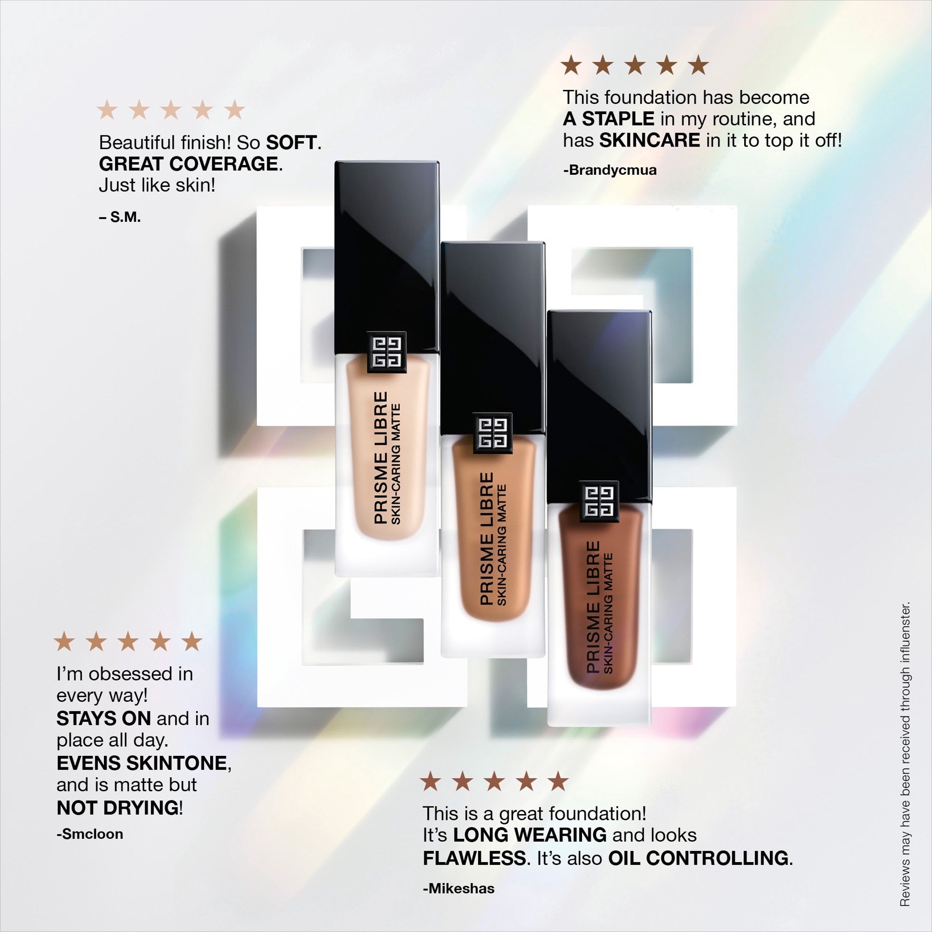 slide 2 of 9, Givenchy Prisme Libre Skin-Caring Matte Foundation 2-N160, 1 oz/ 30 ml
