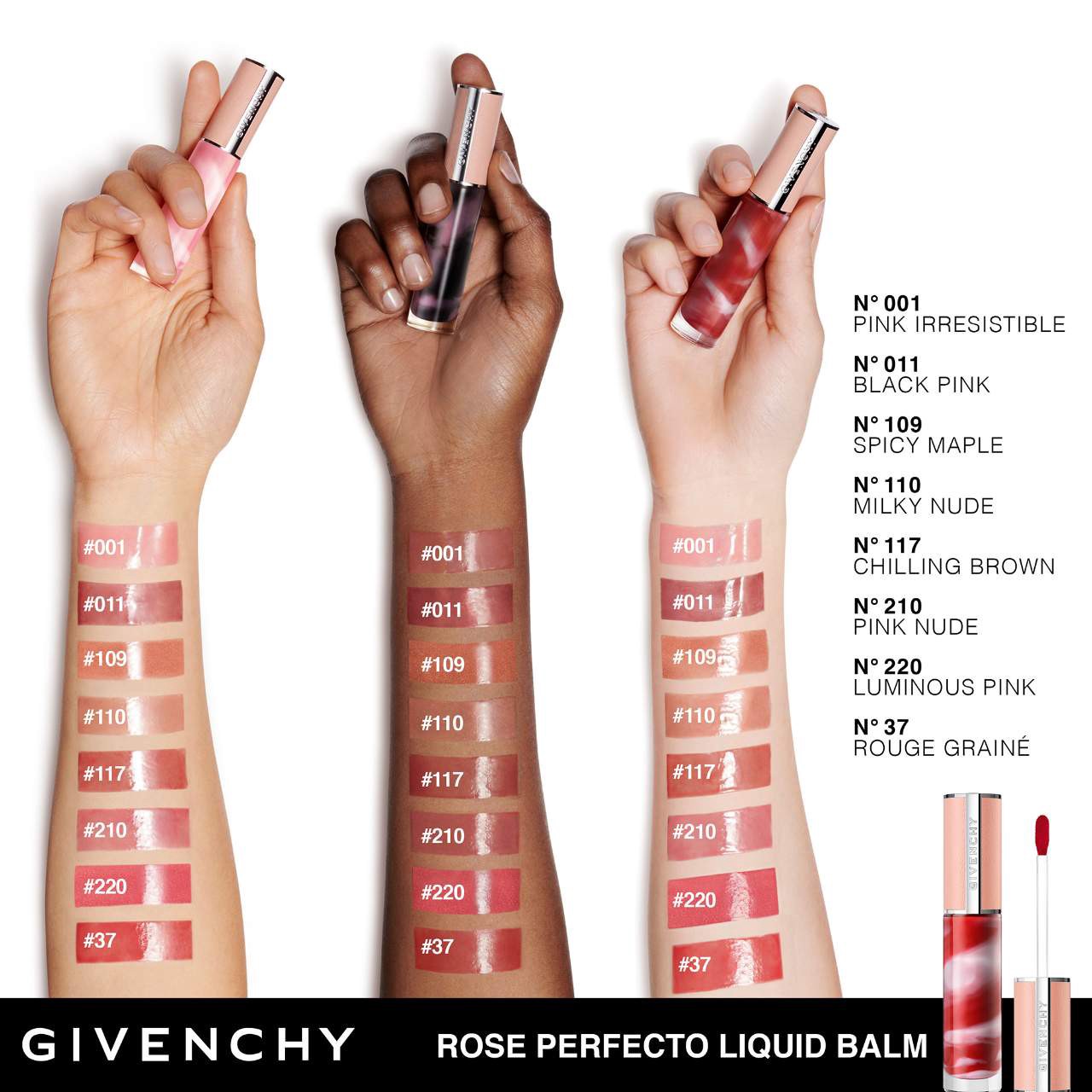 slide 2 of 7, Givenchy Rose Perfecto Hydrating Tinted Lip Balm & Gloss 001 Pink Irresistible, .2 oz / ml