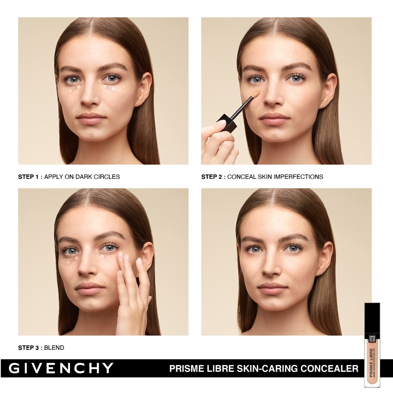 slide 7 of 7, Givenchy Prisme Libre Skin-Caring 24H Hydrating + Radiant + Correcting Creamy Concealer N390, 0.37 oz