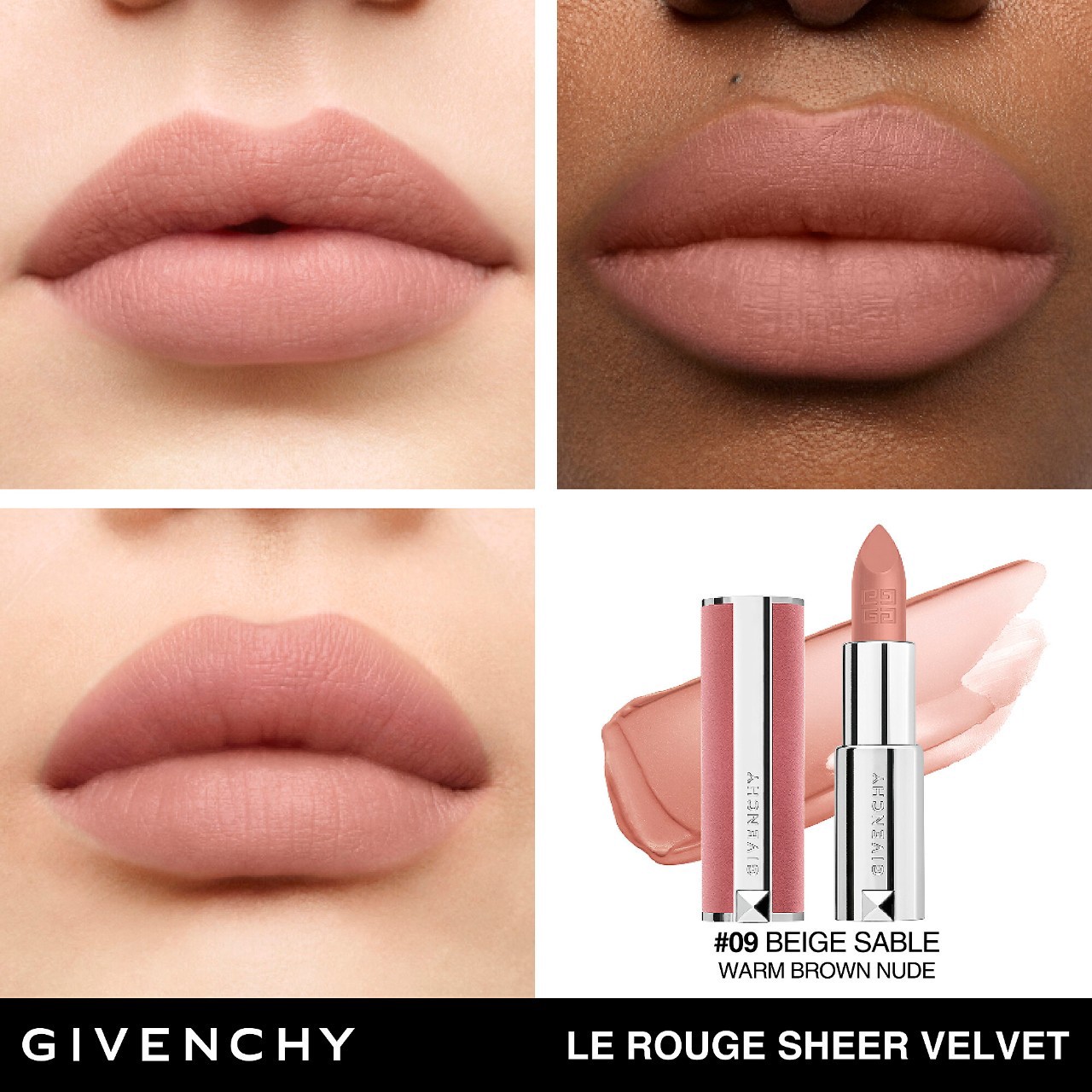 slide 3 of 6, Givenchy Le Rouge Sheer Velvet Matte Lipstick 09 Beige Sable, 1 ct
