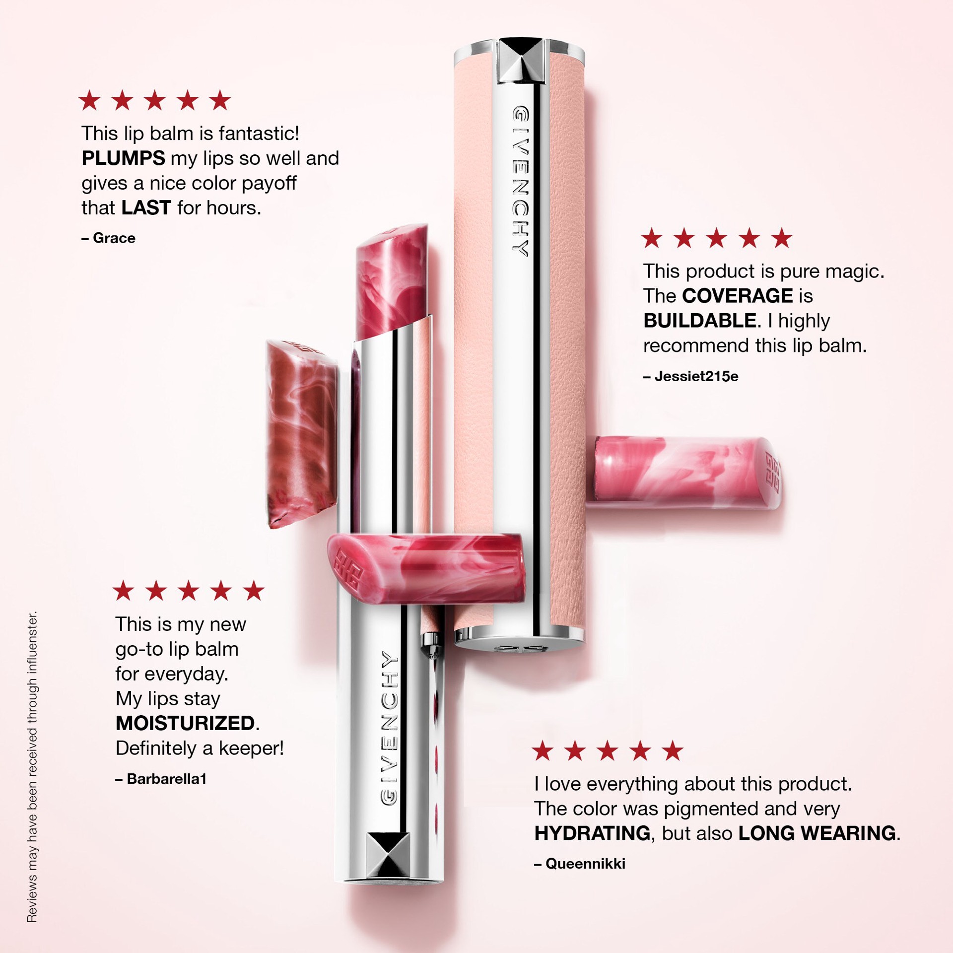 slide 5 of 5, Givenchy Rose Perfecto Lip Balm 24H Hydration 111 Soft Nude, 0.09 oz; 2.8 grams