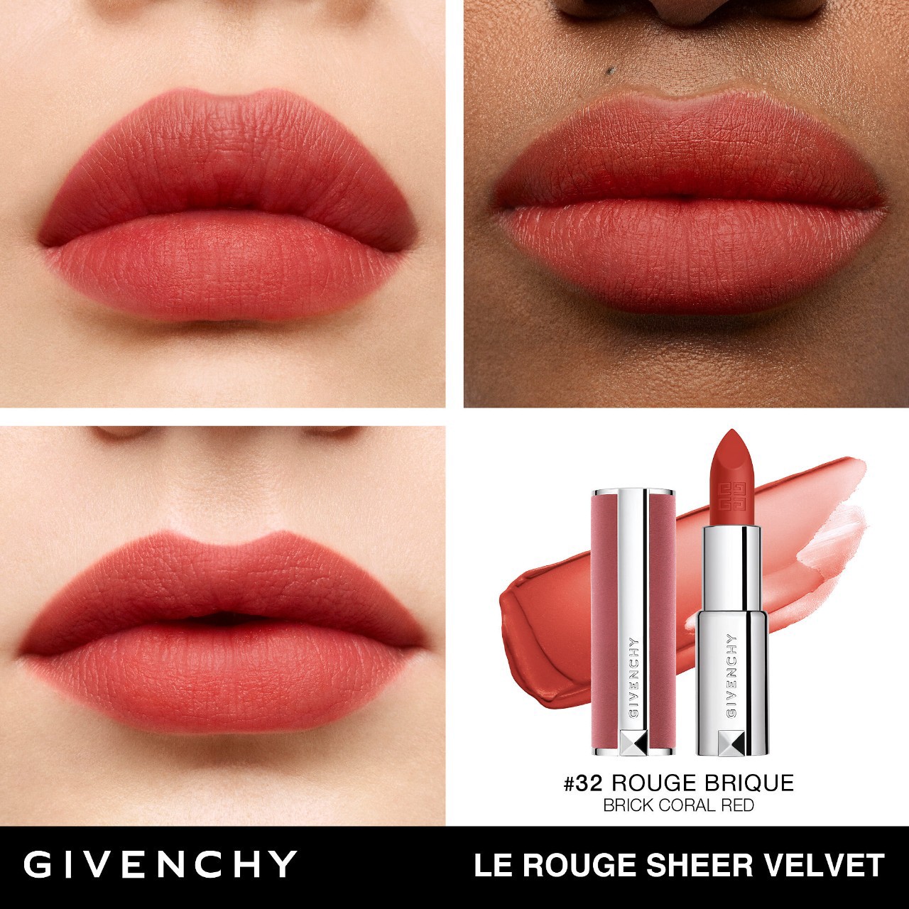 slide 3 of 6, Givenchy Le Rouge Sheer Velvet Matte Lipstick 32 Rouge Brique, 0.12 oz/ 3.4 gram