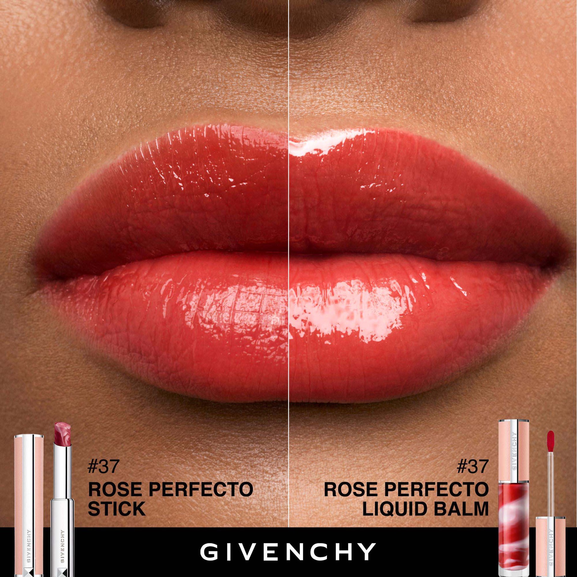 slide 7 of 7, Givenchy Rose Perfecto Lip Balm 24H Hydration 037 Rouge Grainé, 0.09 oz/ 2.8 gram