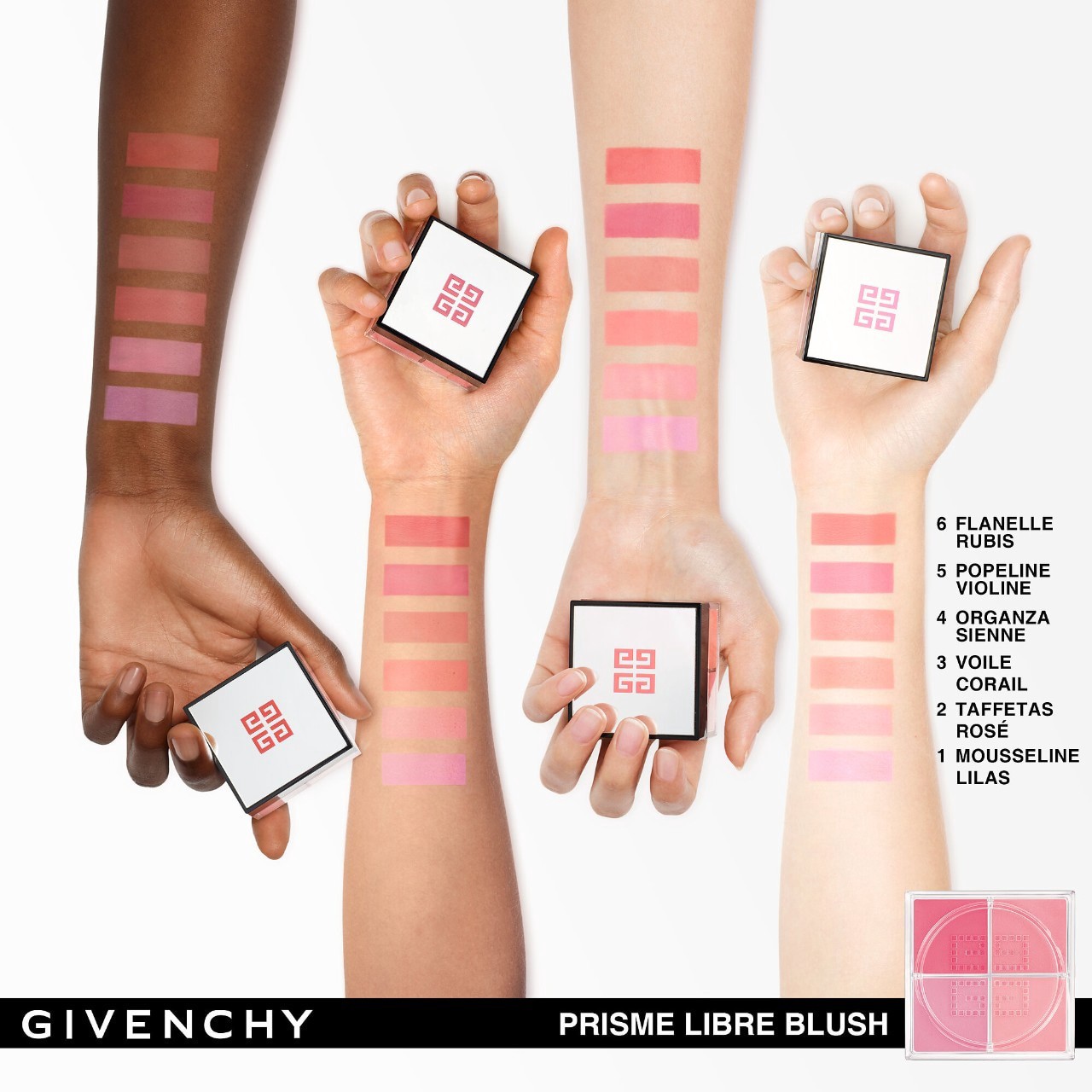 slide 2 of 6, Givenchy Prisme Libre Loose Powder Blush 12H Radiance 1 - Mousseline Lilas, 1 ct