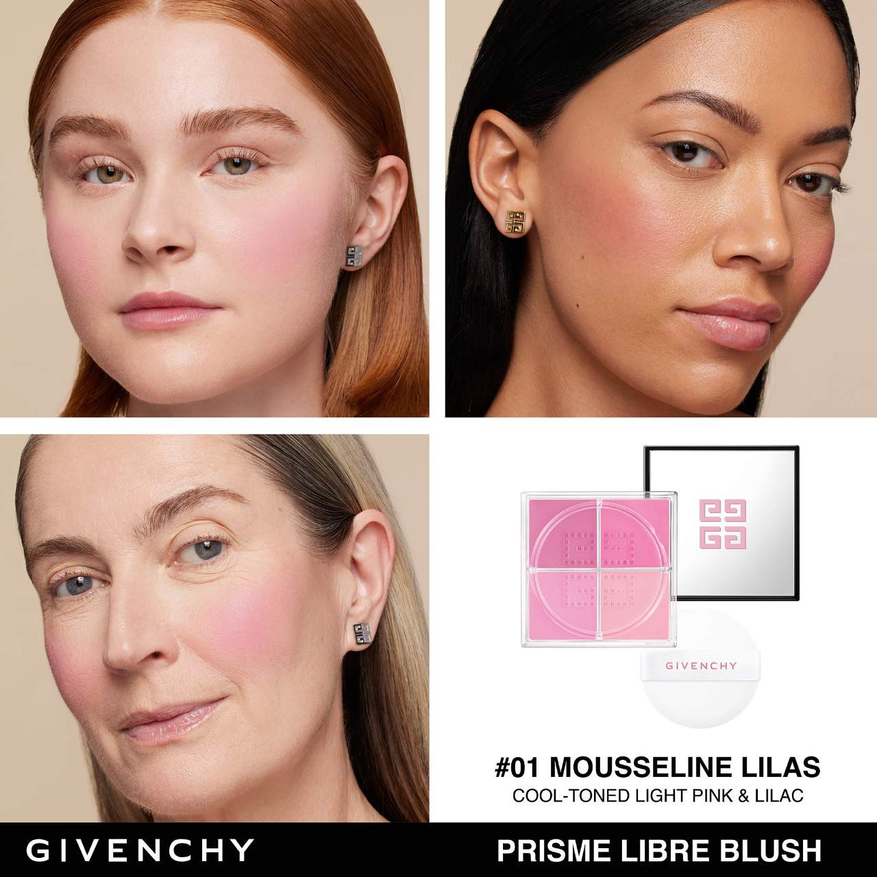 slide 3 of 6, Givenchy Prisme Libre Loose Powder Blush 12H Radiance 1 - Mousseline Lilas, 1 ct