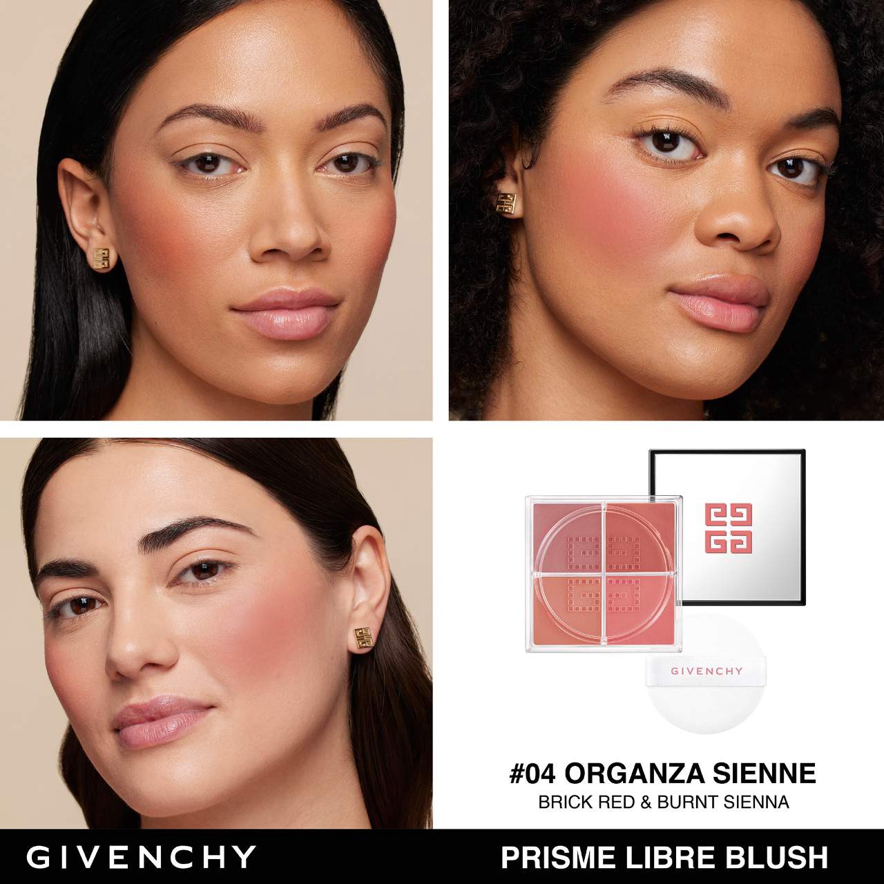 slide 3 of 6, Givenchy Prisme Libre Loose Powder Blush 12H Radiance 4 - Organza Sienne, 0.15 oz