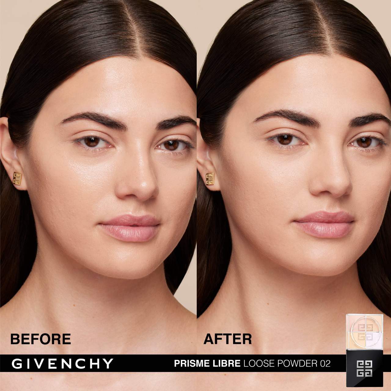 slide 2 of 9, Givenchy Prisme Libre Illuminating & Color Correcting Loose Powder 02 Satin Blanc, 0.4 oz / 10 gram