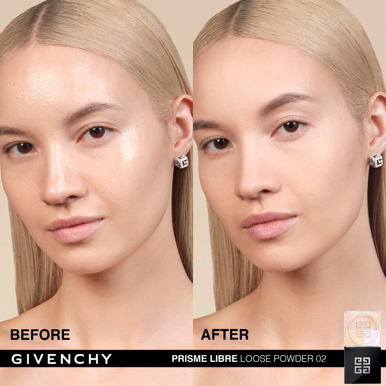 slide 3 of 9, Givenchy Prisme Libre Illuminating & Color Correcting Loose Powder 02 Satin Blanc, 0.4 oz / 10 gram