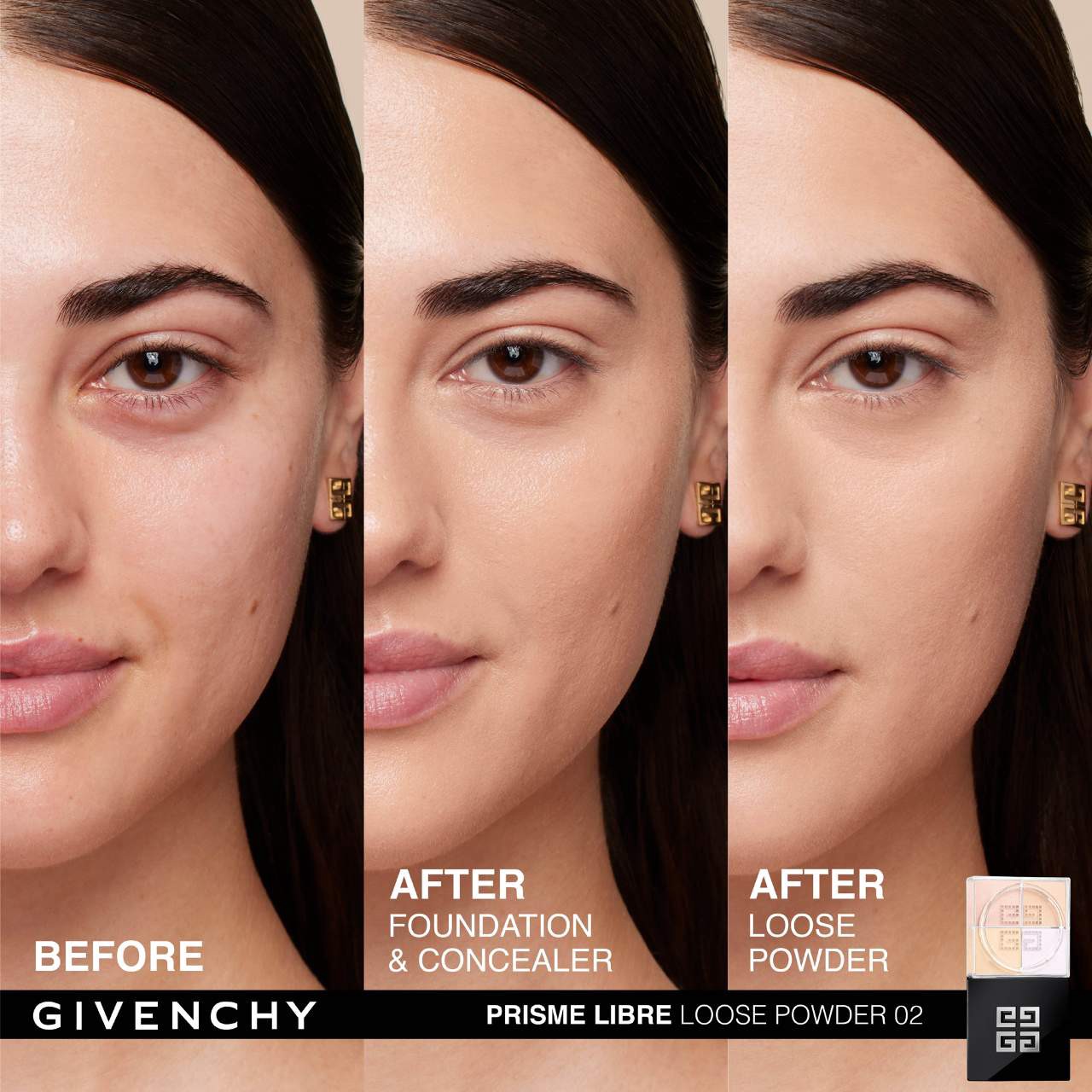 slide 4 of 9, Givenchy Prisme Libre Illuminating & Color Correcting Loose Powder 02 Satin Blanc, 0.4 oz / 10 gram
