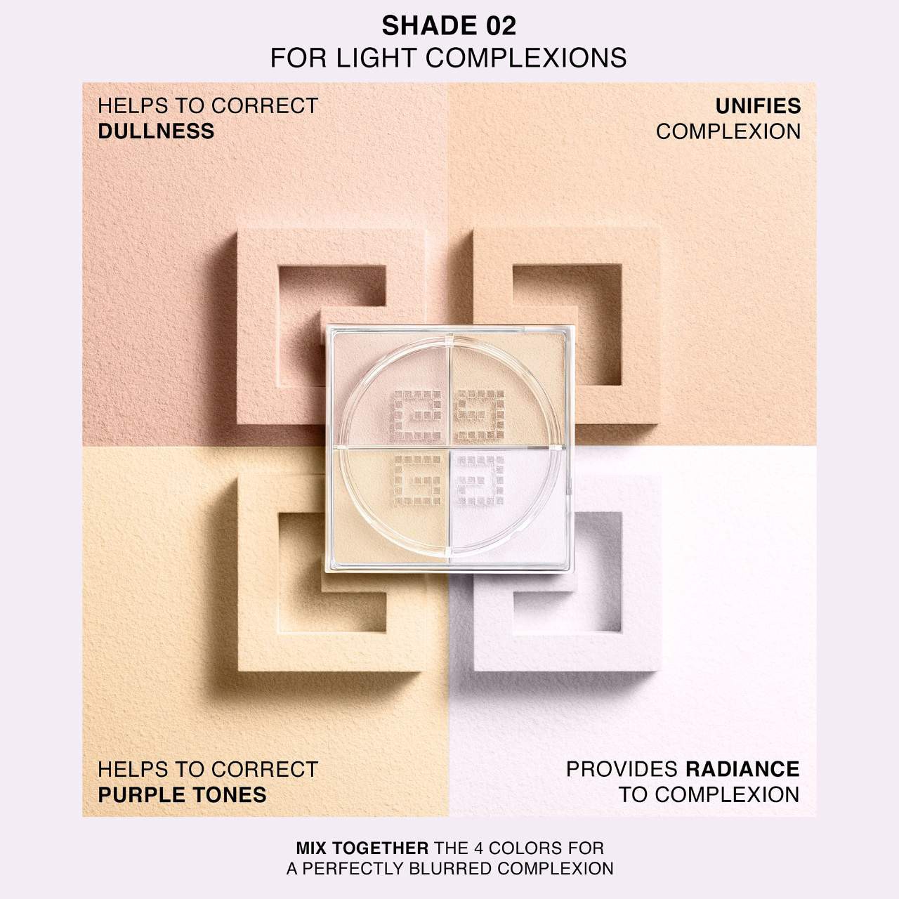 slide 5 of 9, Givenchy Prisme Libre Illuminating & Color Correcting Loose Powder 02 Satin Blanc, 0.4 oz / 10 gram
