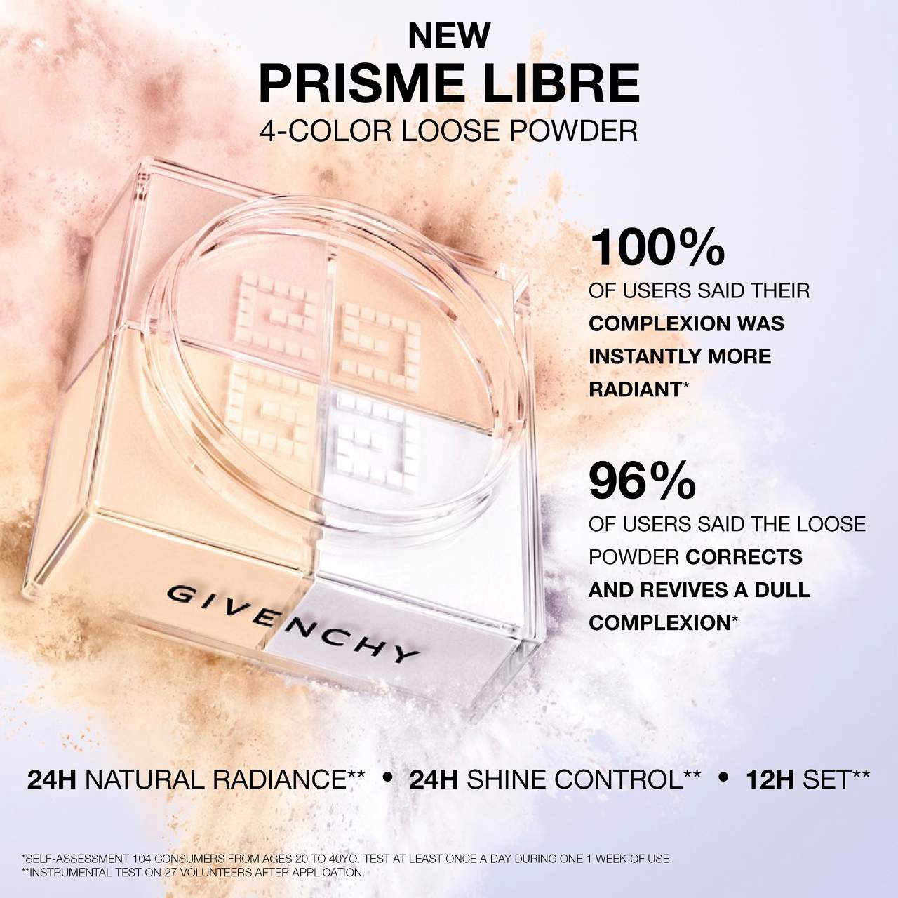 slide 7 of 9, Givenchy Prisme Libre Illuminating & Color Correcting Loose Powder 02 Satin Blanc, 0.4 oz / 10 gram