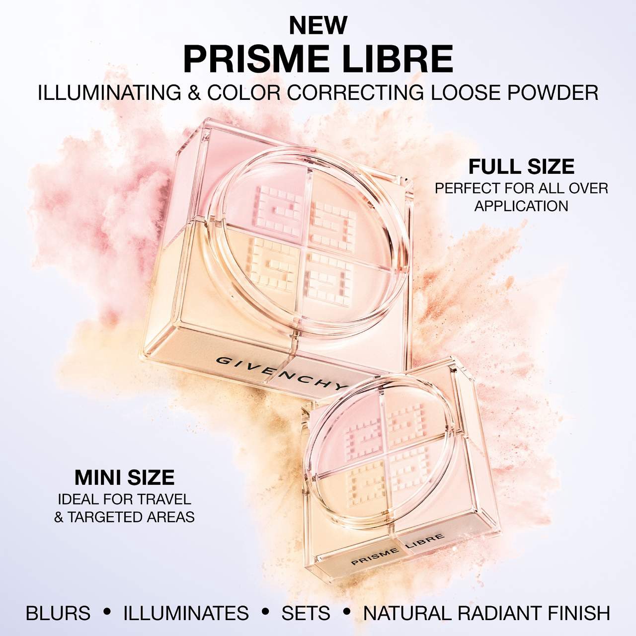 slide 8 of 9, Givenchy Prisme Libre Illuminating & Color Correcting Loose Powder 02 Satin Blanc, 0.4 oz / 10 gram