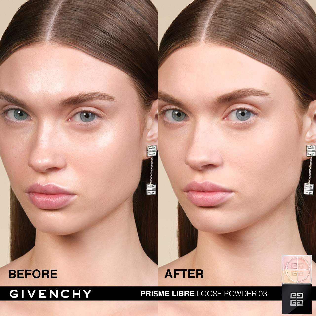 slide 2 of 9, Givenchy Prisme Libre Illuminating & Color Correcting Loose Powder 03 Voile Rose, 0.4 oz / 10 gram