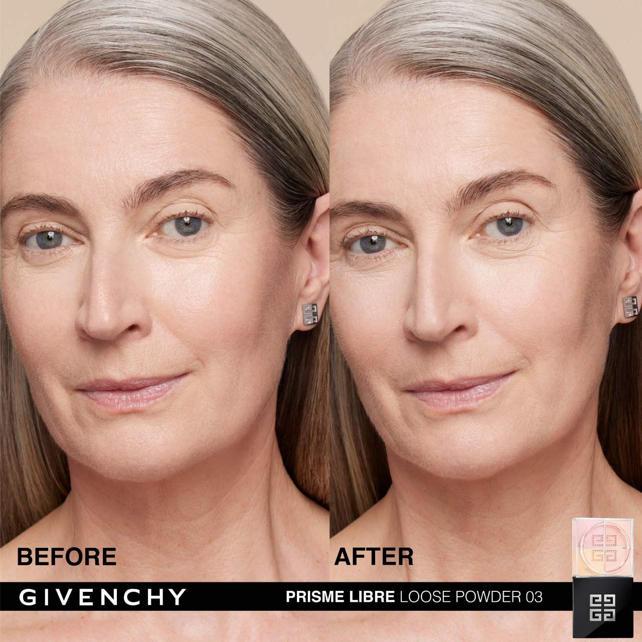 slide 3 of 9, Givenchy Prisme Libre Illuminating & Color Correcting Loose Powder 03 Voile Rose, 0.4 oz / 10 gram