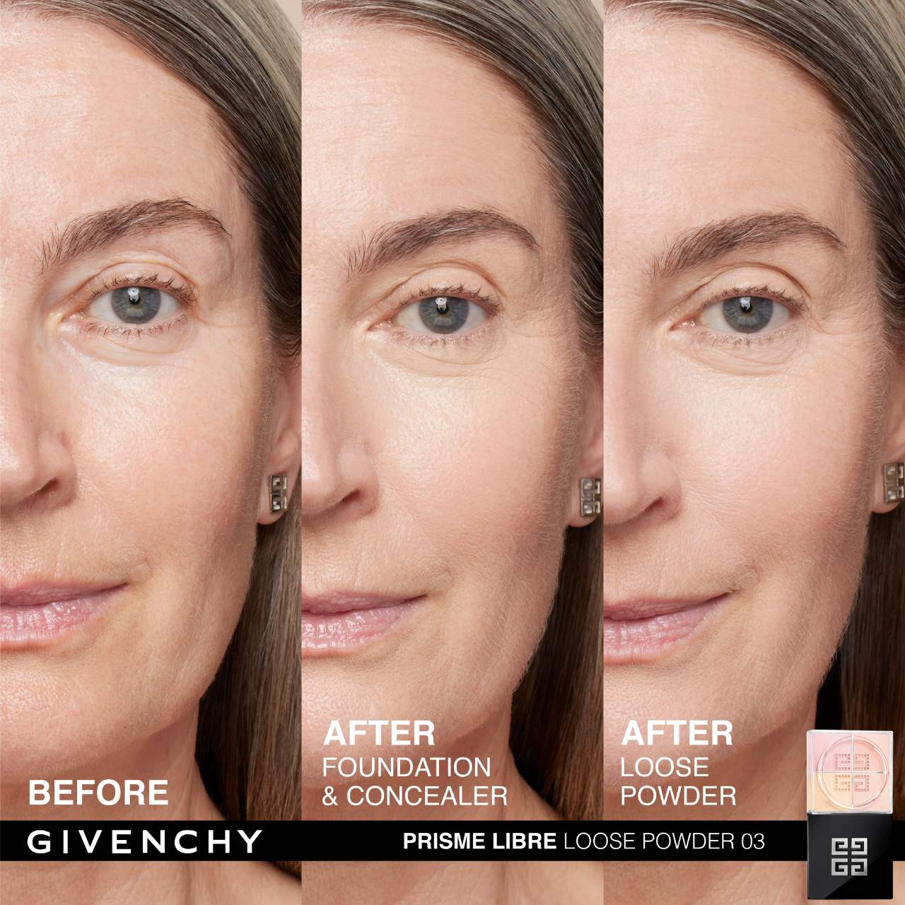 slide 4 of 9, Givenchy Prisme Libre Illuminating & Color Correcting Loose Powder 03 Voile Rose, 0.4 oz / 10 gram