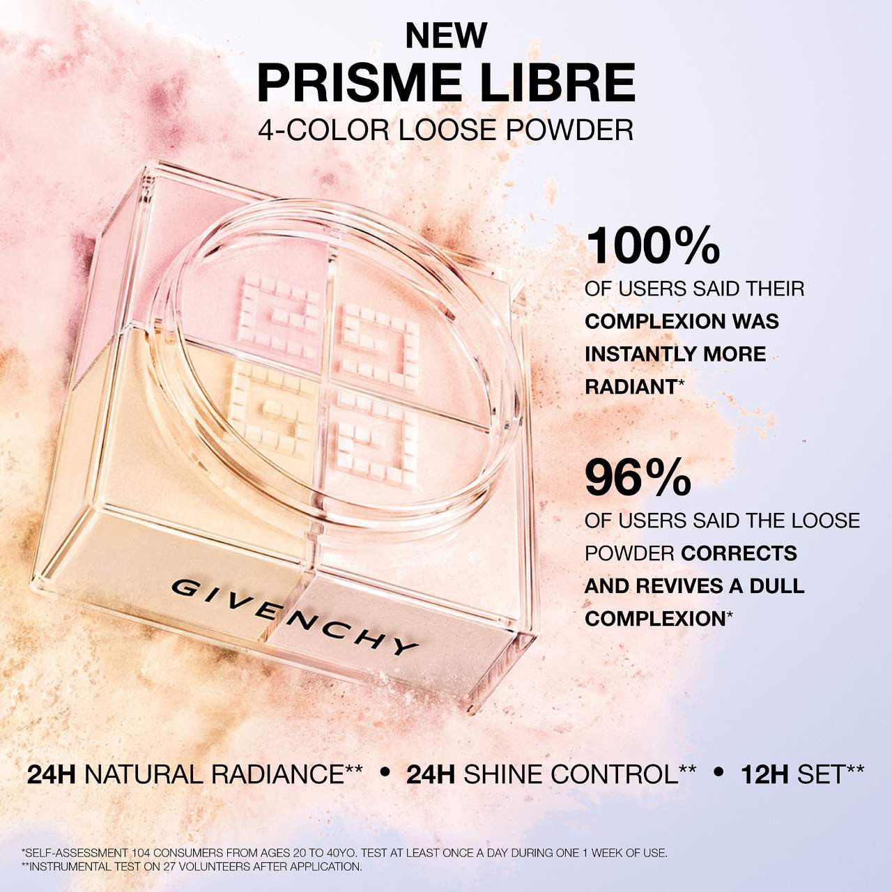 slide 7 of 9, Givenchy Prisme Libre Illuminating & Color Correcting Loose Powder 03 Voile Rose, 0.4 oz / 10 gram
