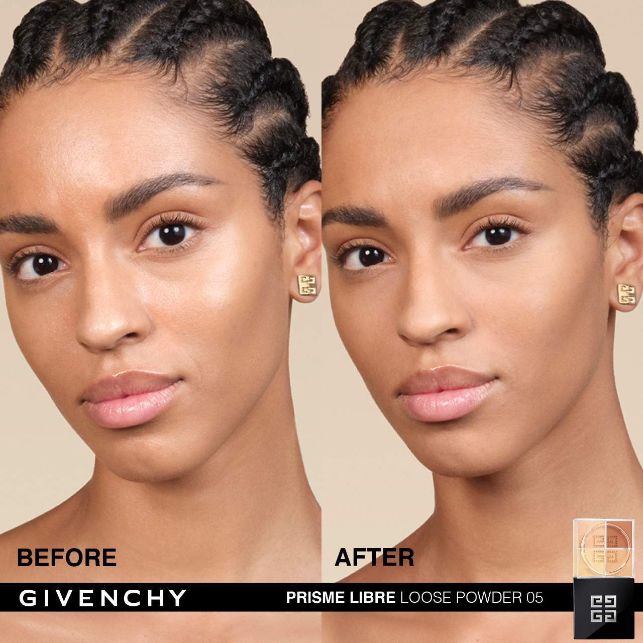 slide 3 of 9, Givenchy Prisme Libre Illuminating & Color Correcting Loose Powder 05 Popeline Mimosa, 0.4 oz / 10 gram
