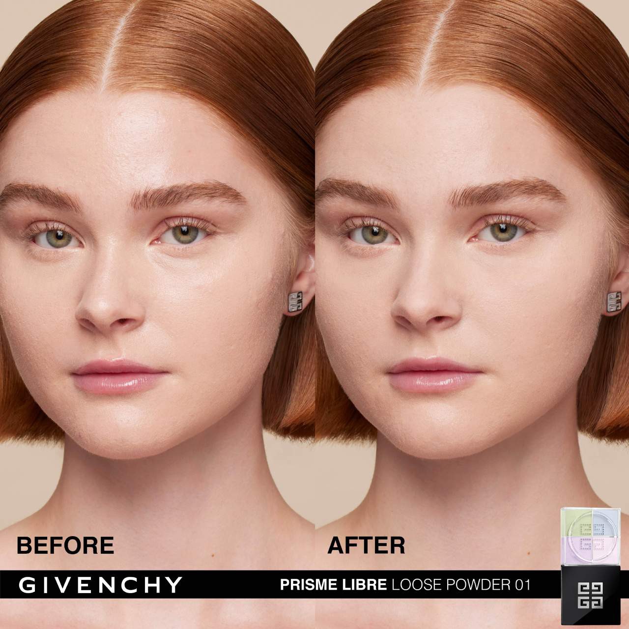 slide 2 of 8, Givenchy Mini Prisme Libre Illuminating & Color Correcting Loose Powder 01 Mousseline Pastel, 0.14 oz / 4 gram