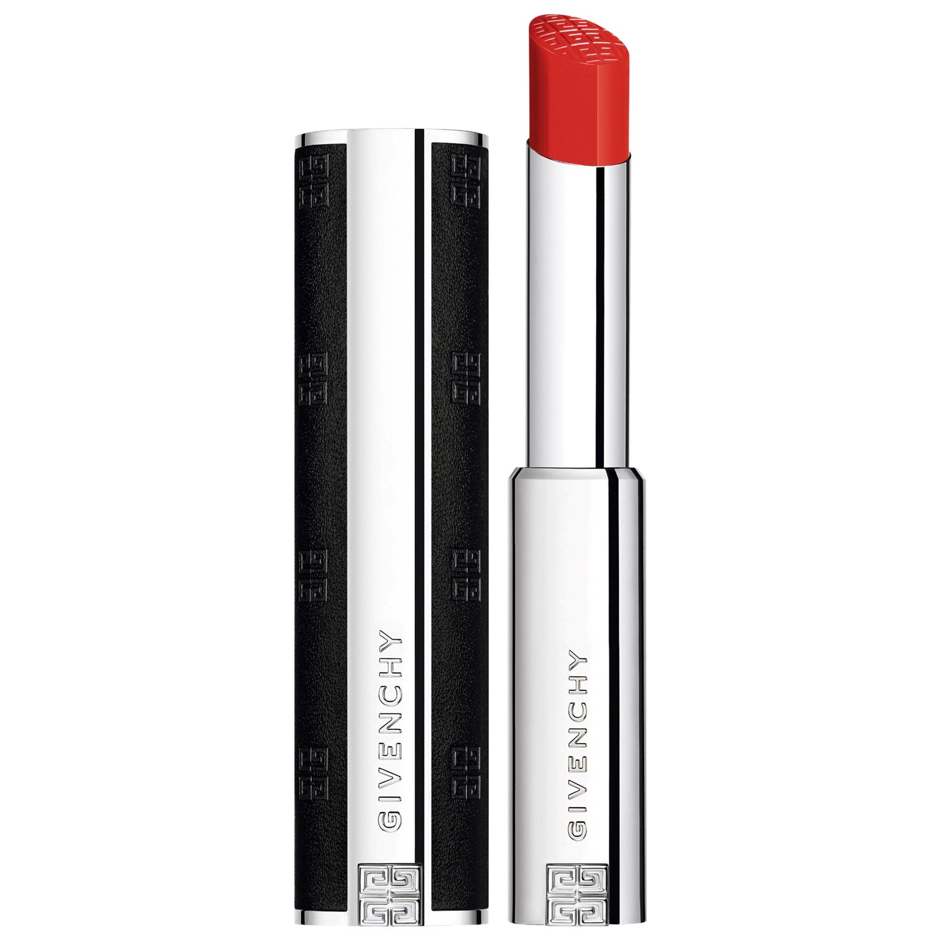 slide 1 of 8, Givenchy Le Rouge Interdit Satin Hydrating Lipstick 302 Rouge Vermeil, 0.11 oz / 3.2 gram