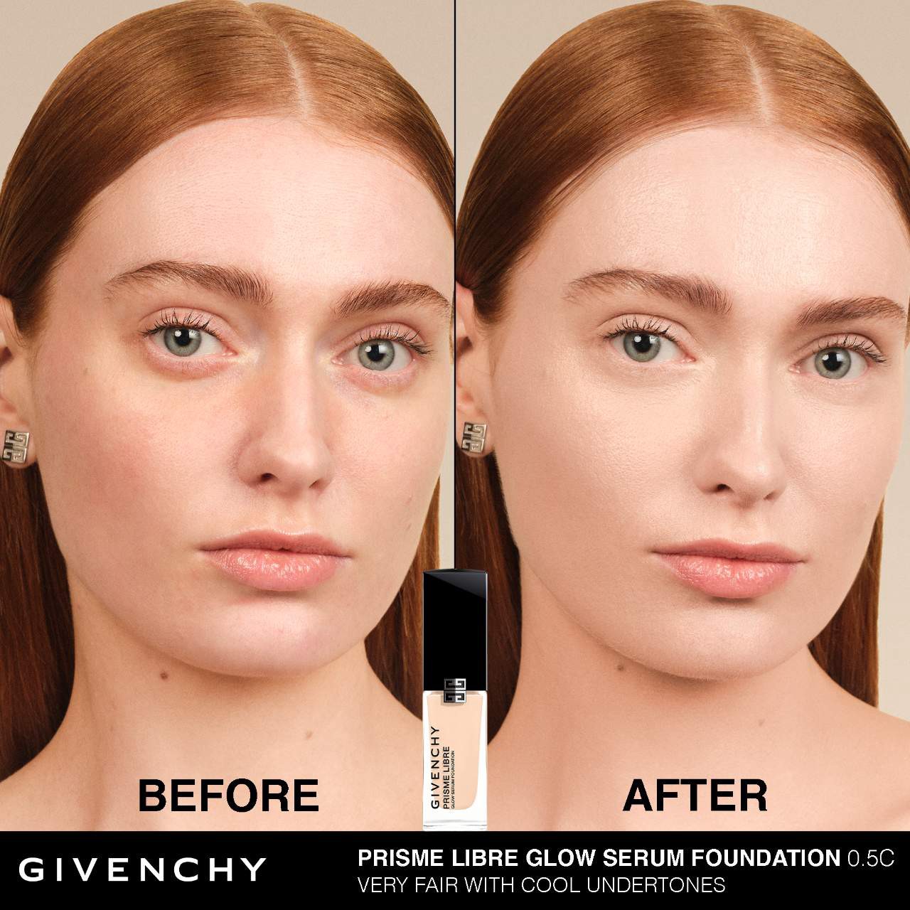 slide 2 of 10, Givenchy Prisme Libre Glow Serum Blurring Foundation with Natural Finish 0.5C, 1 oz / 30 ml
