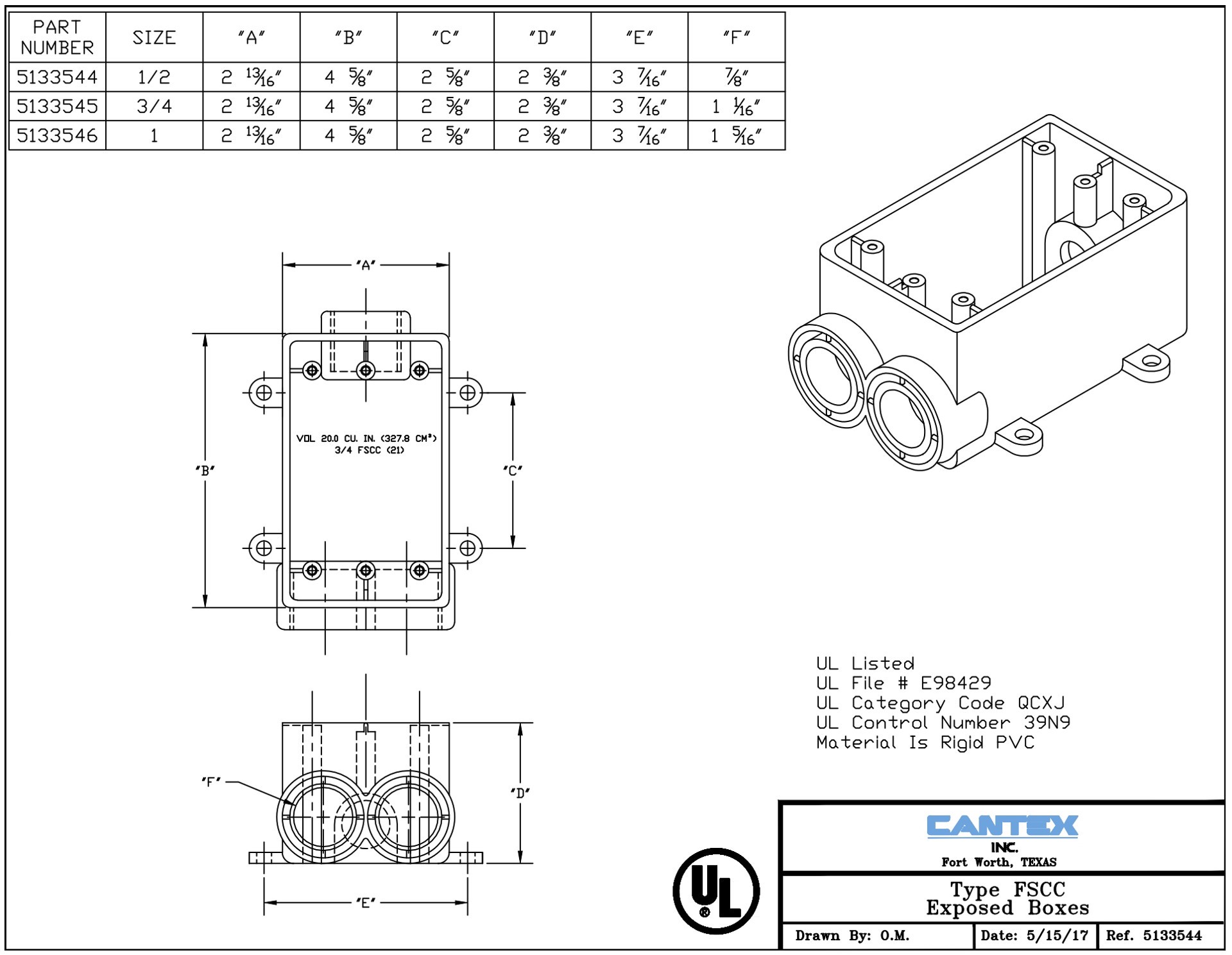 slide 3 of 4, CANTEX 1/2-in Schedule 40, Schedule 80 Plastic Pull Connector Conduit Fittings, 1 ct