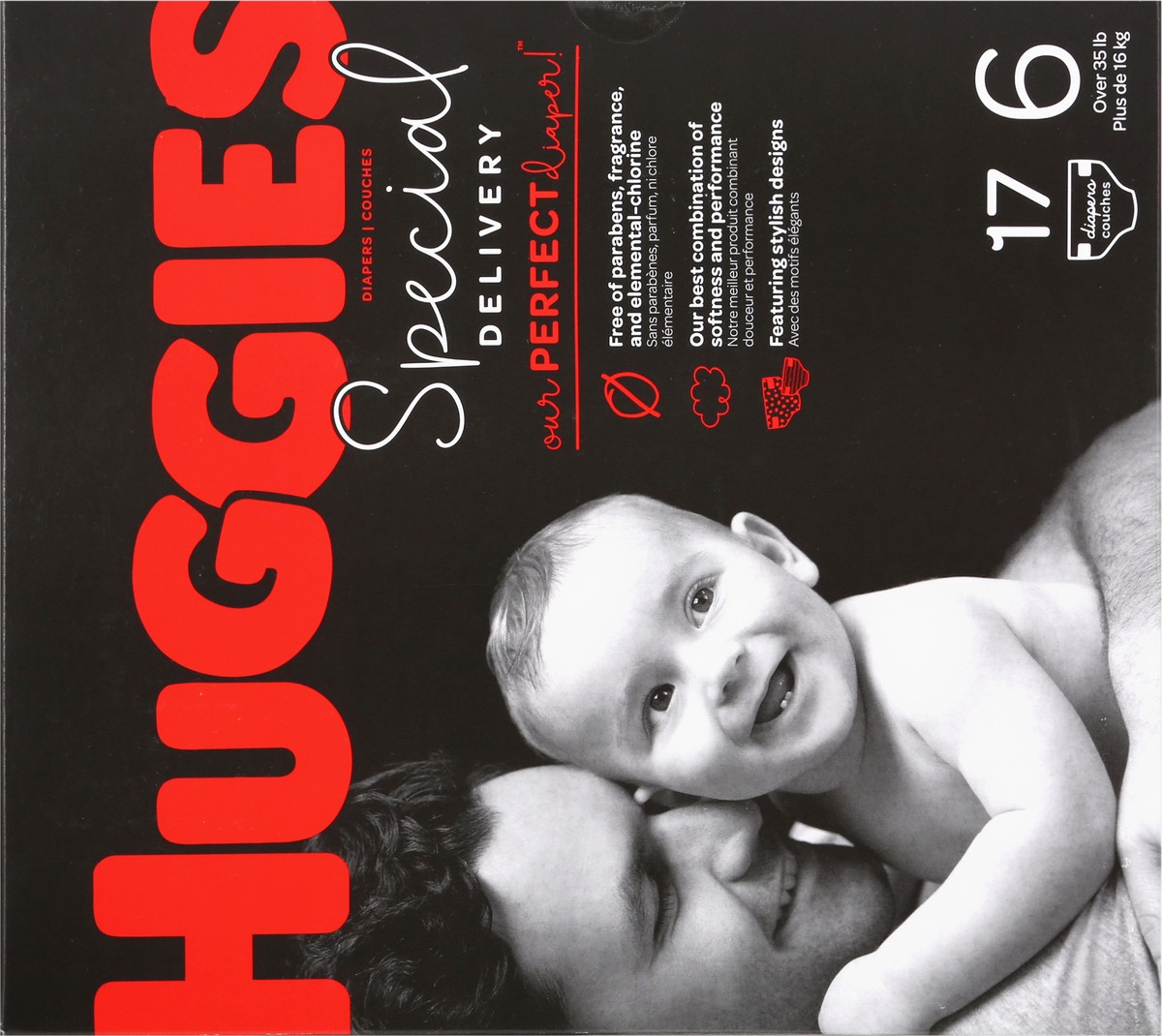 slide 6 of 10, Huggies Special Delivery 6 (Over 35 lb) Diapers 17 ea, 17 ct