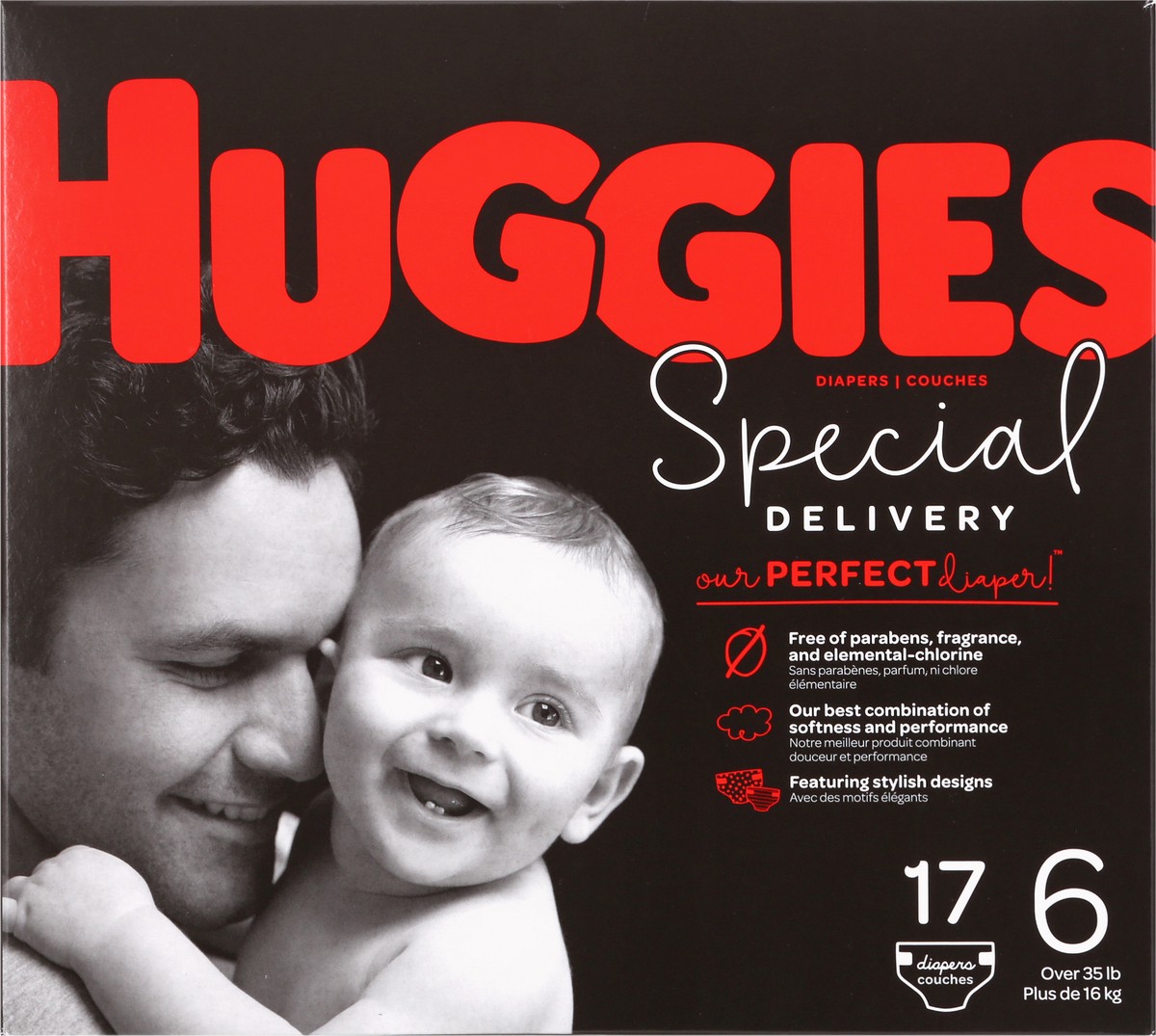 slide 7 of 10, Huggies Special Delivery 6 (Over 35 lb) Diapers 17 ea, 17 ct