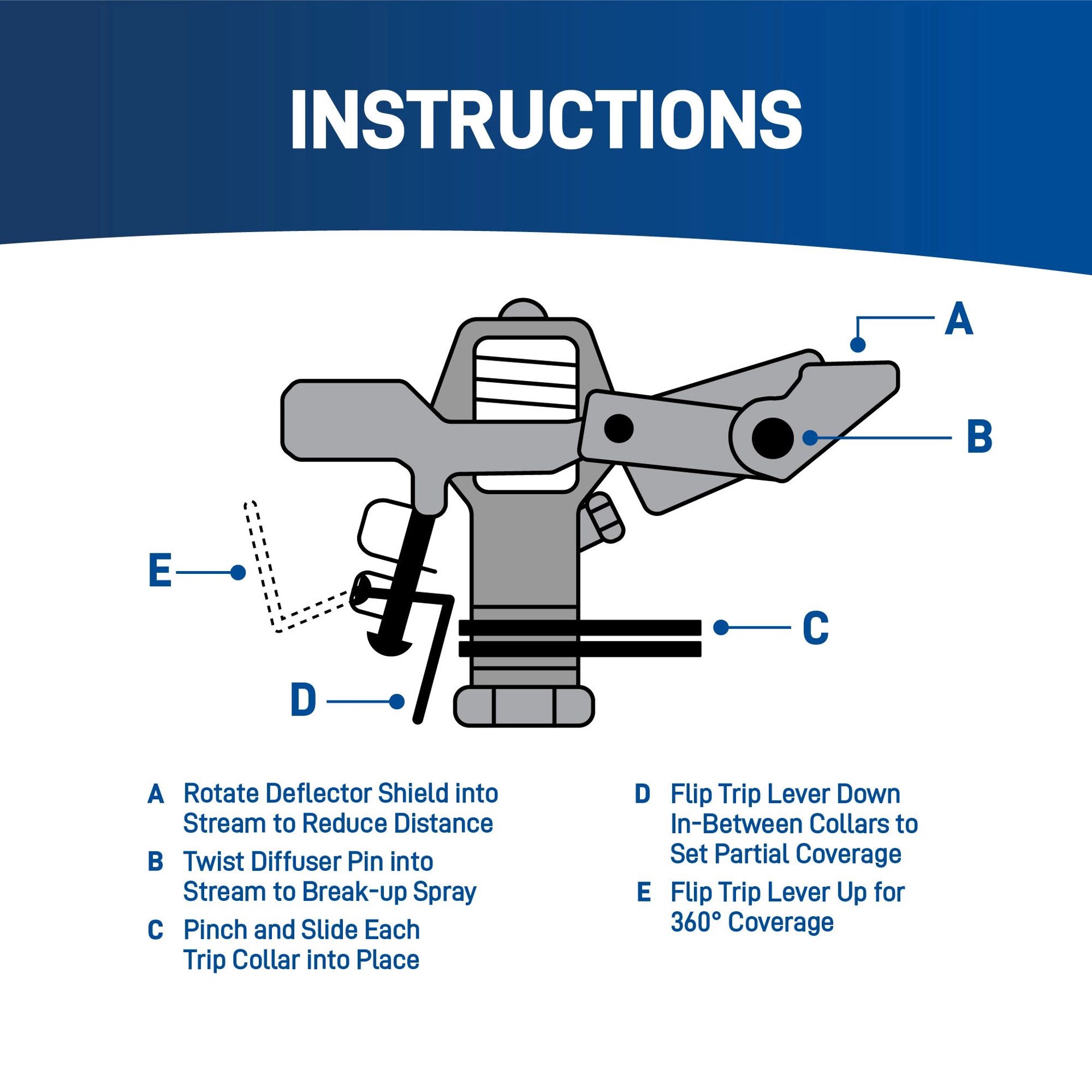 slide 4 of 6, Orbit 6200-sq ft Impulse Spike Lawn Sprinkler, 1 ct