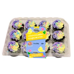 two-bite Mini Cupcakes Chocolate Spring - 12 ct
