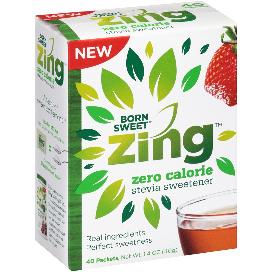 slide 5 of 8, Zing Zero Calories Stevia Sweetener, 40 ct