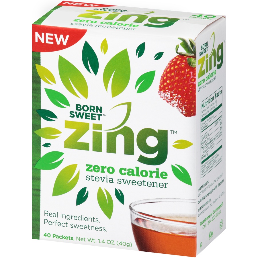 slide 6 of 8, Zing Zero Calories Stevia Sweetener, 40 ct