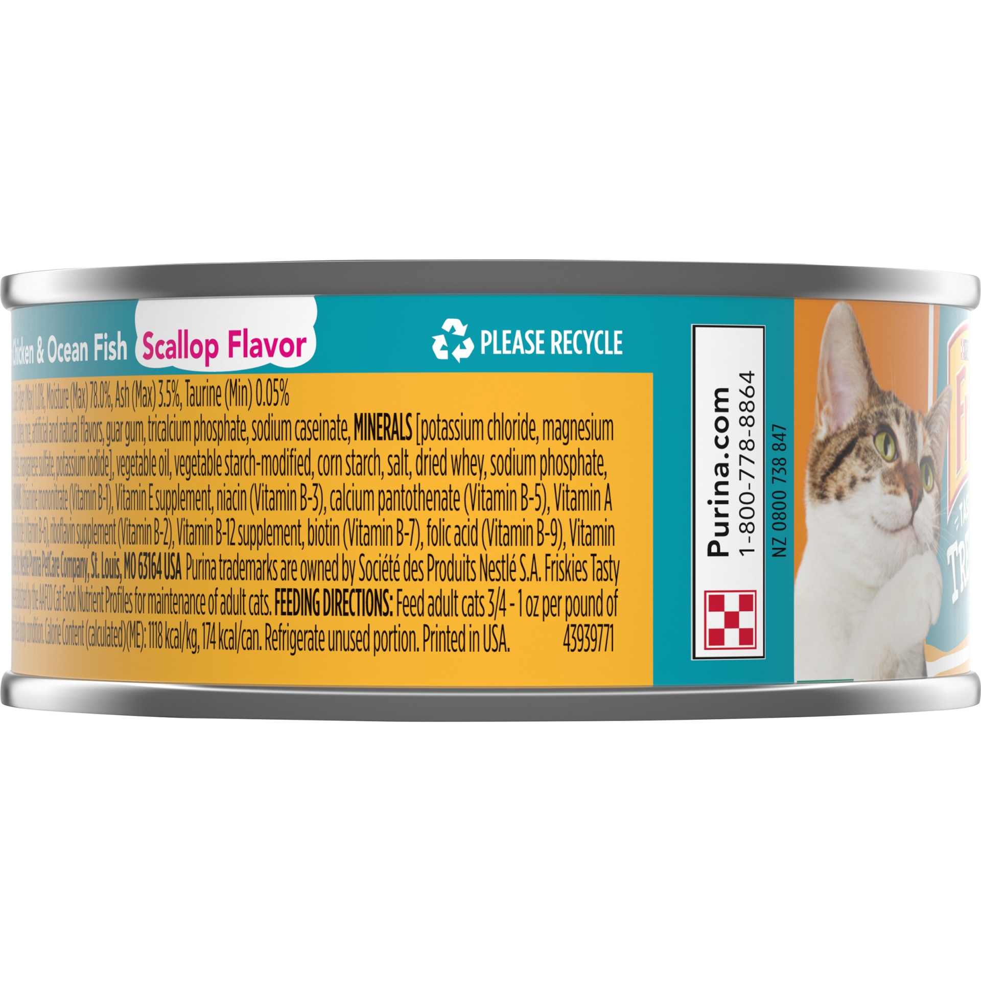 slide 2 of 7, Purina Friskies Tasty Treasures Chicken & Ocean Fish Dinner with Cheese Pate Cat Food, 5.5 oz