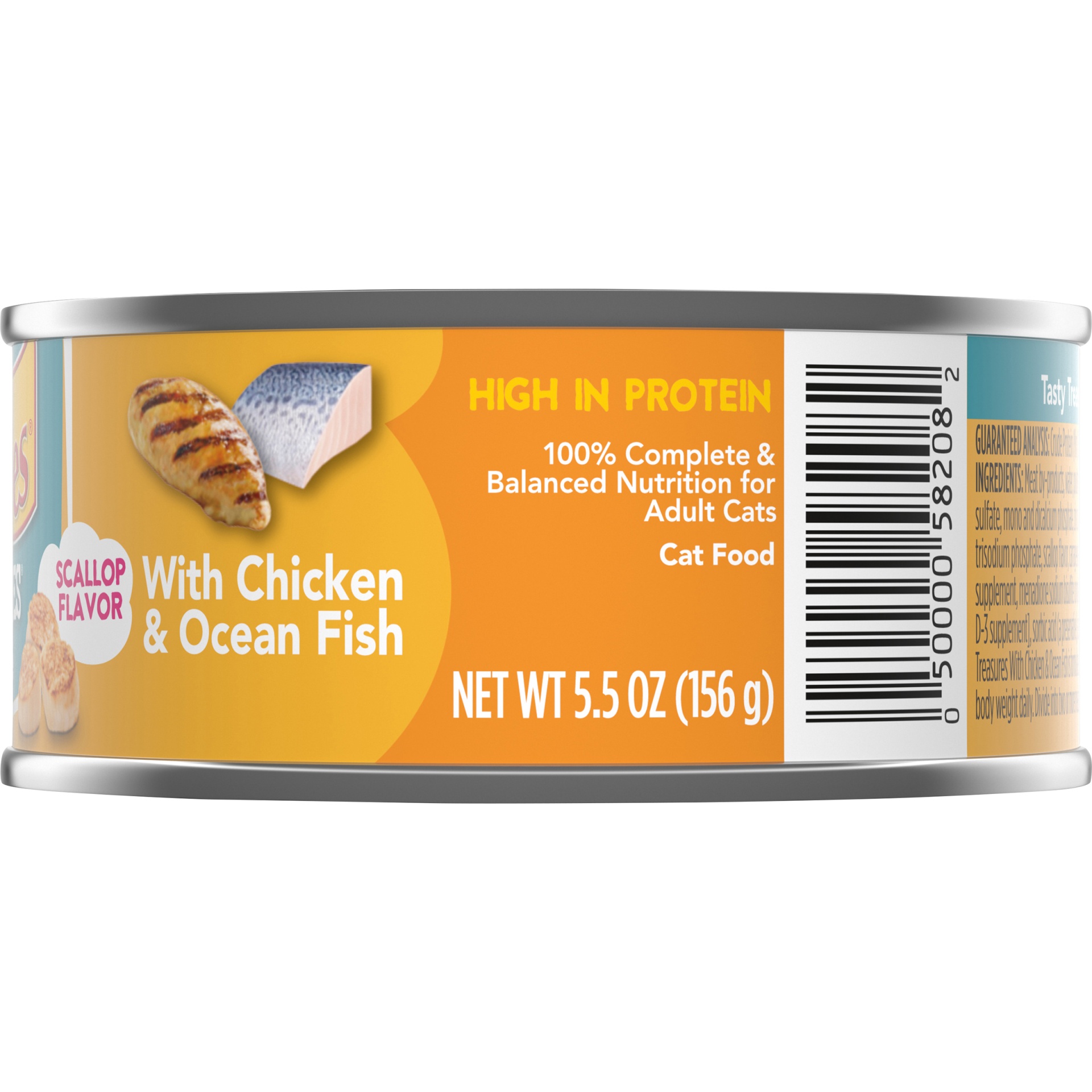 slide 3 of 7, Purina Friskies Tasty Treasures Chicken & Ocean Fish Dinner with Cheese Pate Cat Food, 5.5 oz