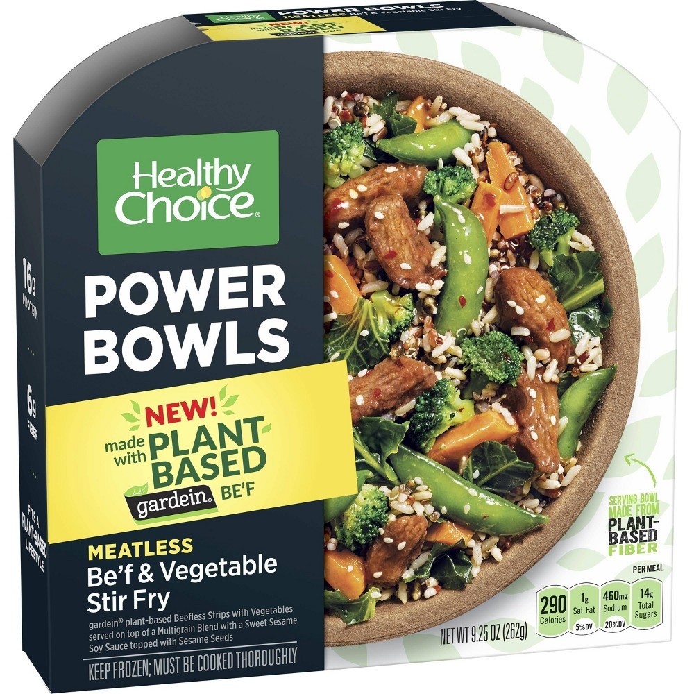 slide 3 of 5, Healthy Choice Power Bowls Gardein Beef And Vegetable Stir Fry, 9.25 oz