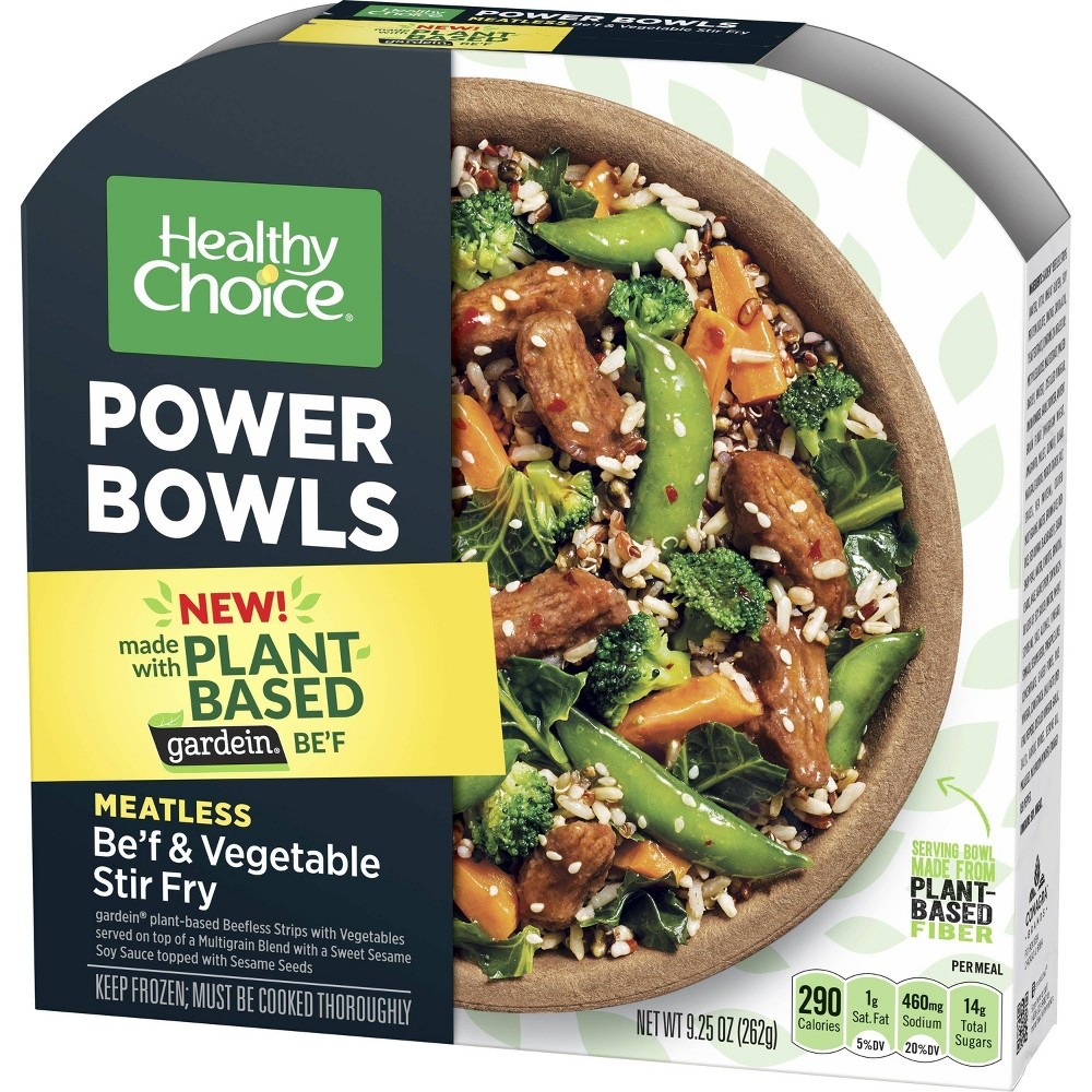 slide 4 of 5, Healthy Choice Power Bowls Gardein Beef And Vegetable Stir Fry, 9.25 oz