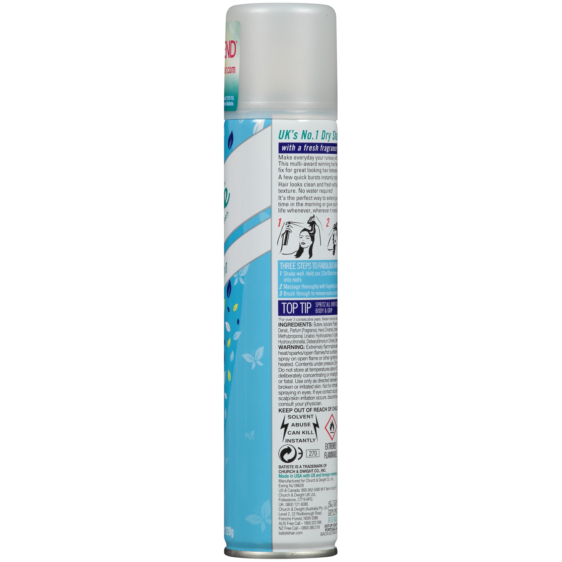 slide 5 of 7, Batiste Fresh Breezy Citrus Dry Shampoo 4.23 oz, 4.23 oz