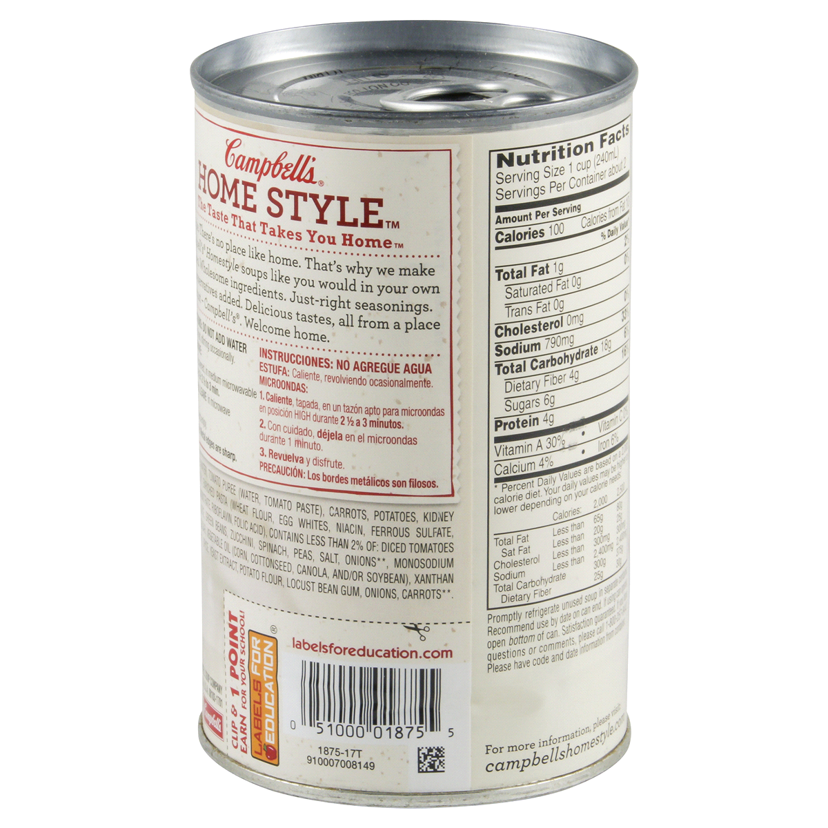 slide 4 of 4, Campbell's Homestyle Campbell's Home Style Minestrone Soup, 18.6 oz