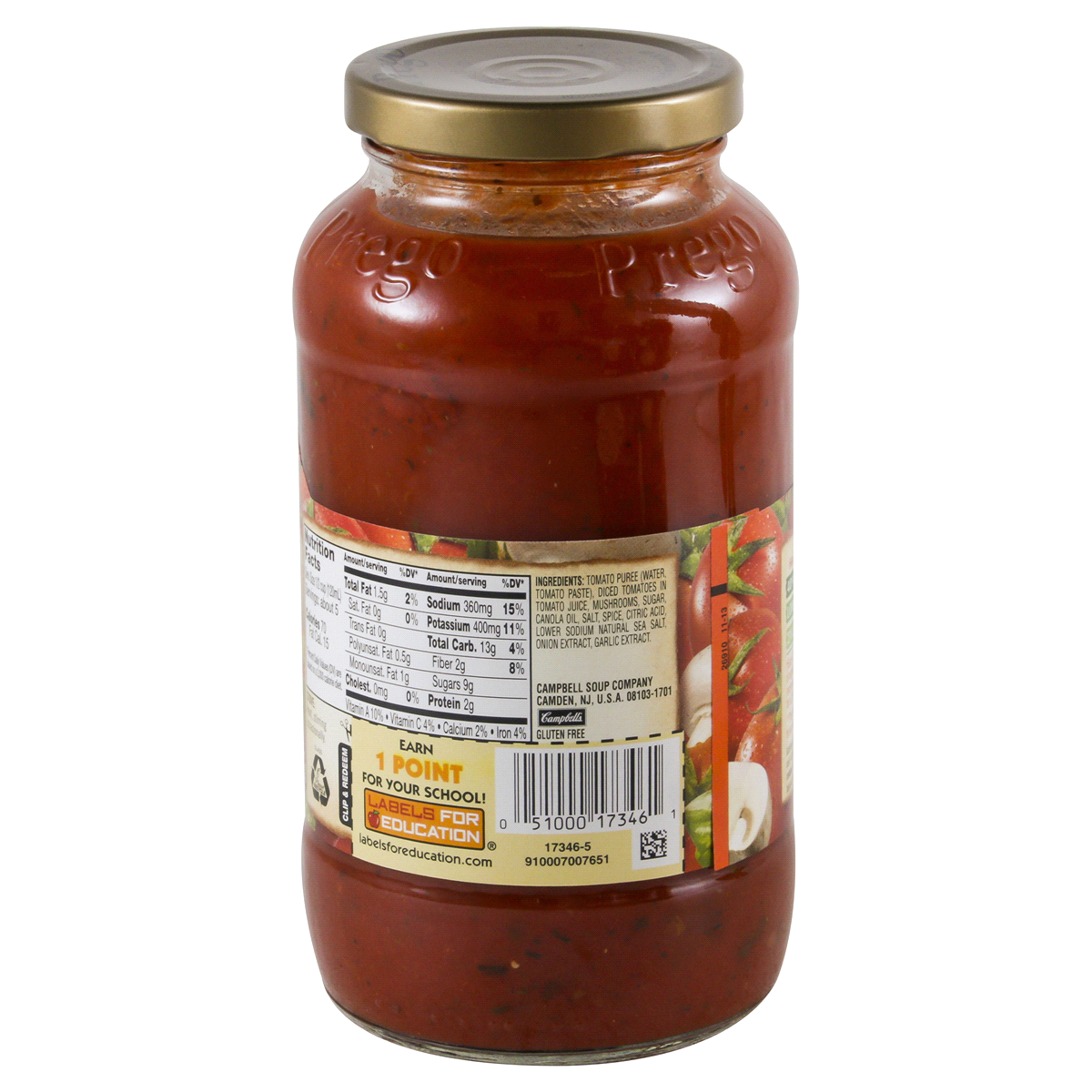 slide 2 of 4, Prego Lower Sodium Mushroom Italian Sauce, 23.5 oz