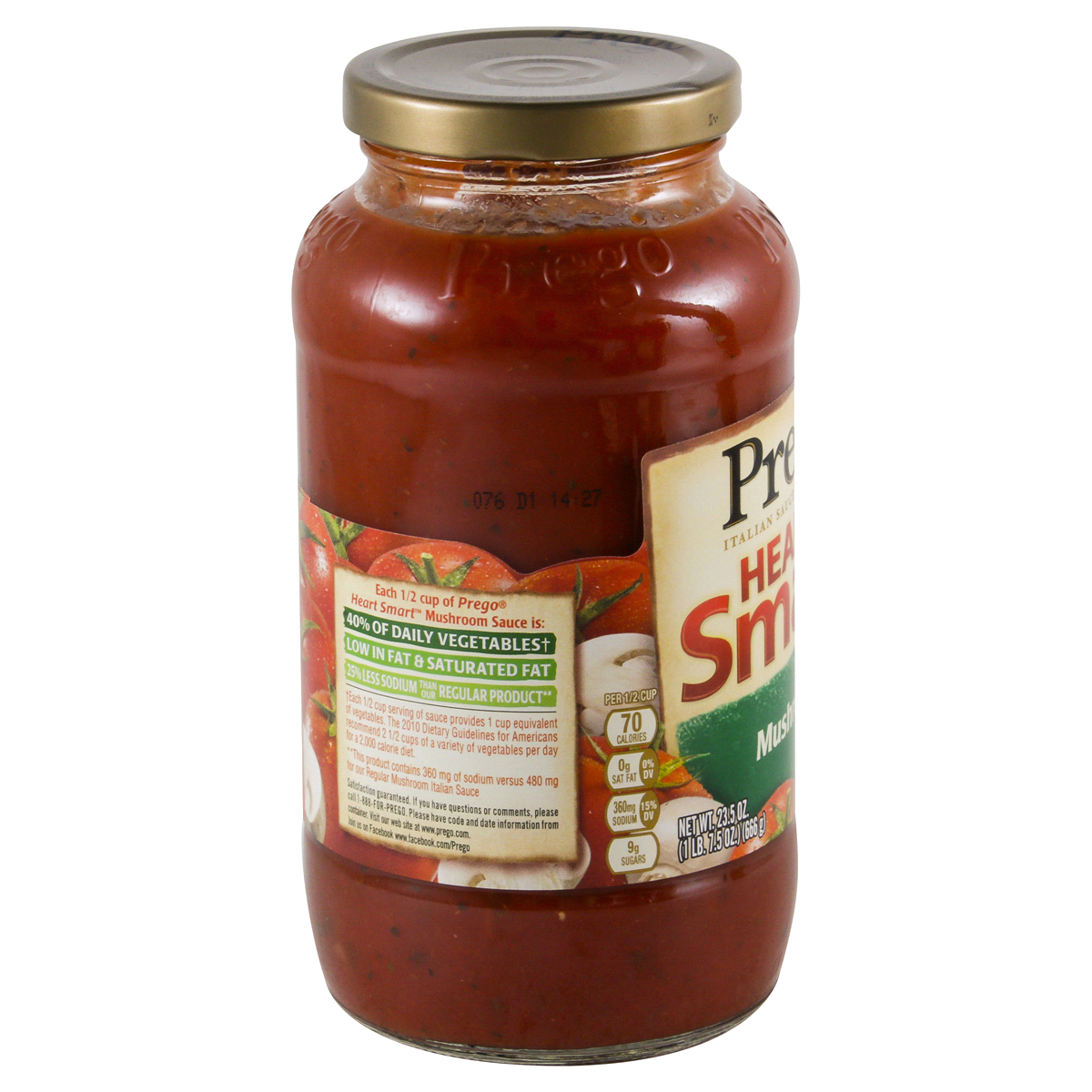 slide 3 of 4, Prego Lower Sodium Mushroom Italian Sauce, 23.5 oz