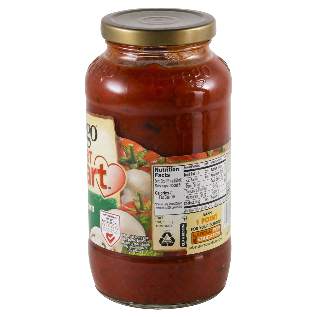 slide 4 of 4, Prego Lower Sodium Mushroom Italian Sauce, 23.5 oz