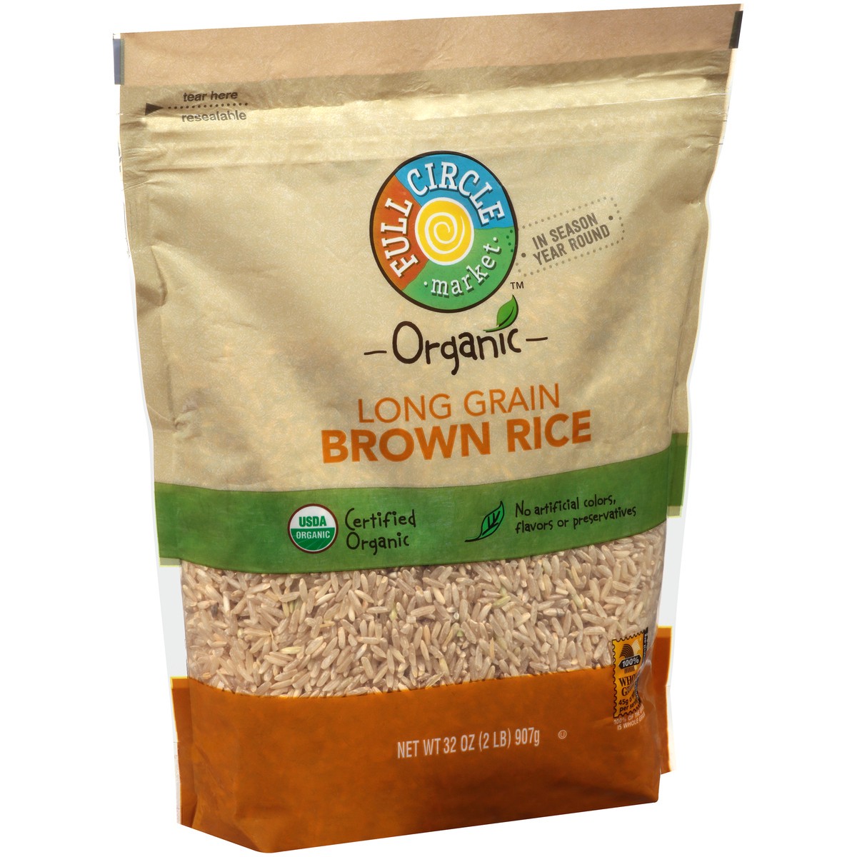 slide 2 of 9, Full Circle Market Long Grain Brown Rice, 32 oz