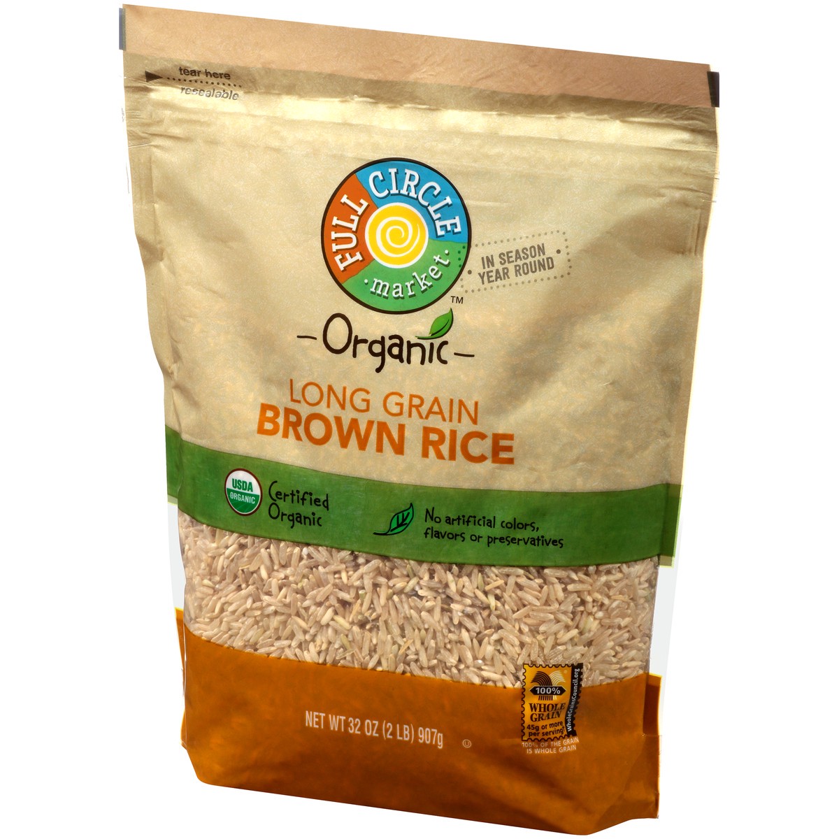 slide 3 of 9, Full Circle Market Long Grain Brown Rice, 32 oz