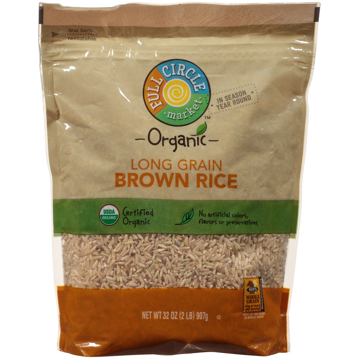 slide 6 of 9, Full Circle Market Long Grain Brown Rice, 32 oz