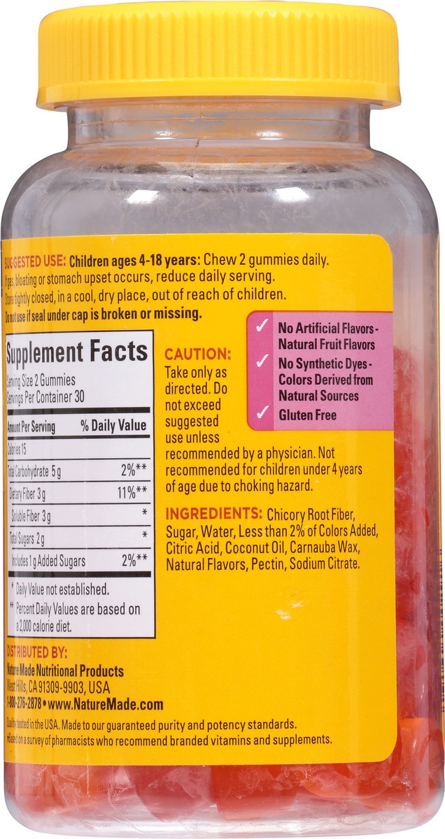 slide 8 of 9, Nature Made Kids First Fiber Gummies, Fiber Supplement for Digestive Health Support, 60 Gummies, 30 Day Supply, 60 ct