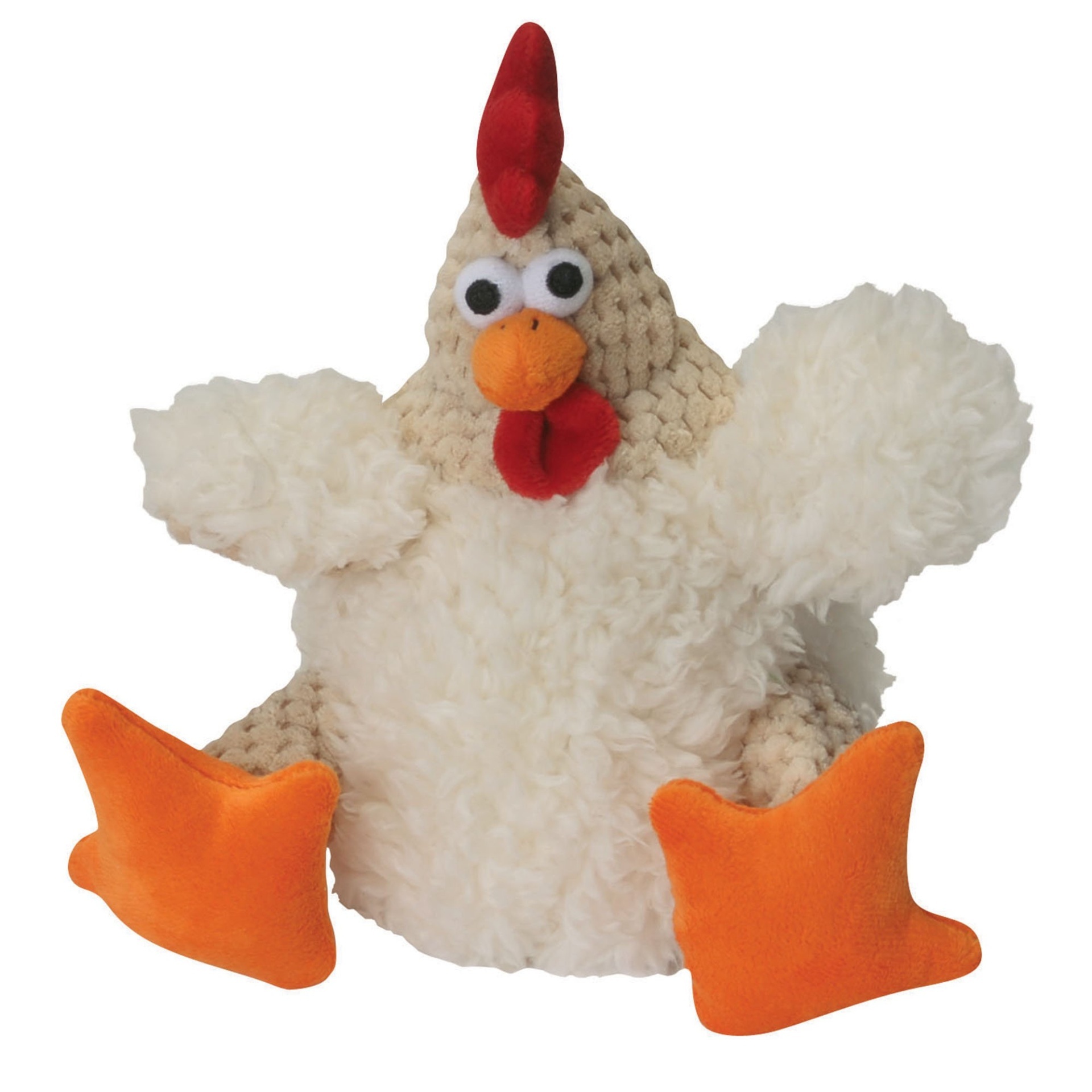 slide 1 of 1, goDog Small Checkered Fat Rooster Dog Toy, S