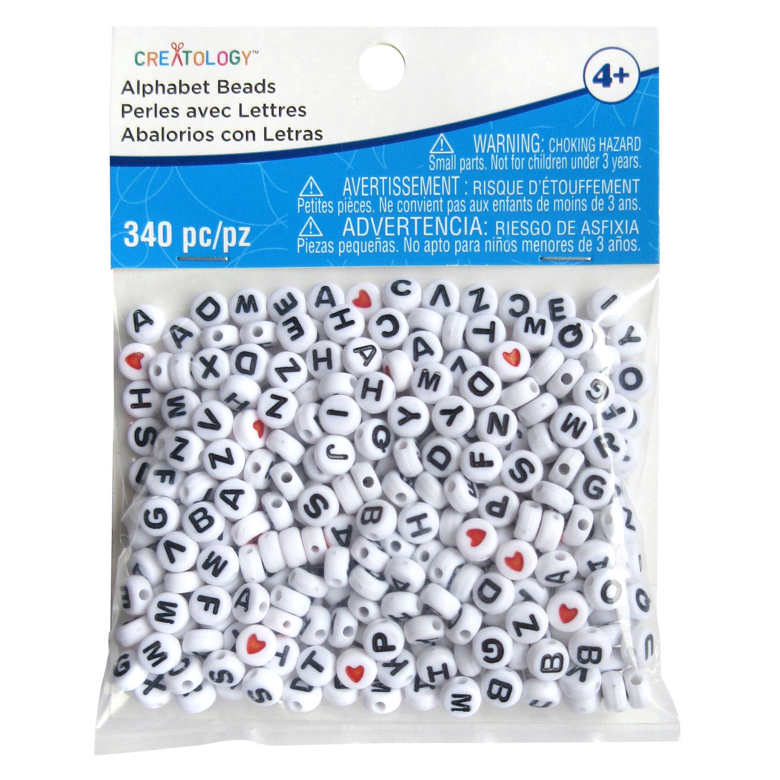 slide 2 of 4, White Round Alphabet Beads By Creatology, 0.3 in